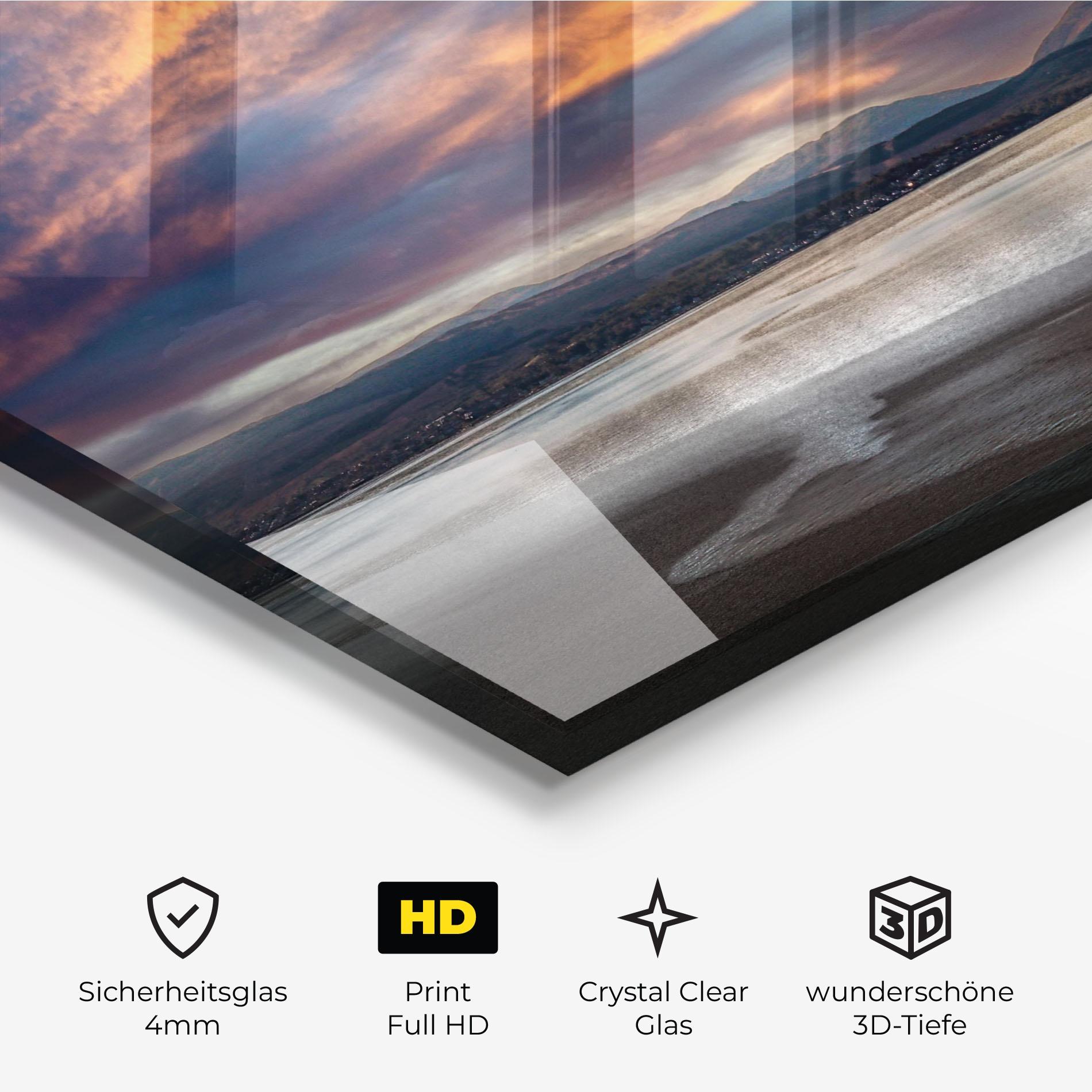 Glasbild Purple Blue Sky View mockup 3