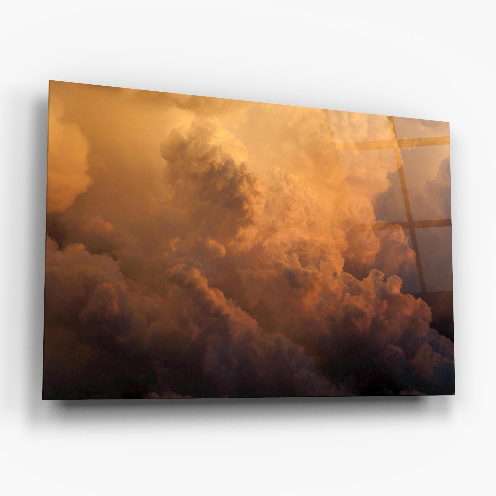 Glasbild Brown Orange Clouds mockup 6