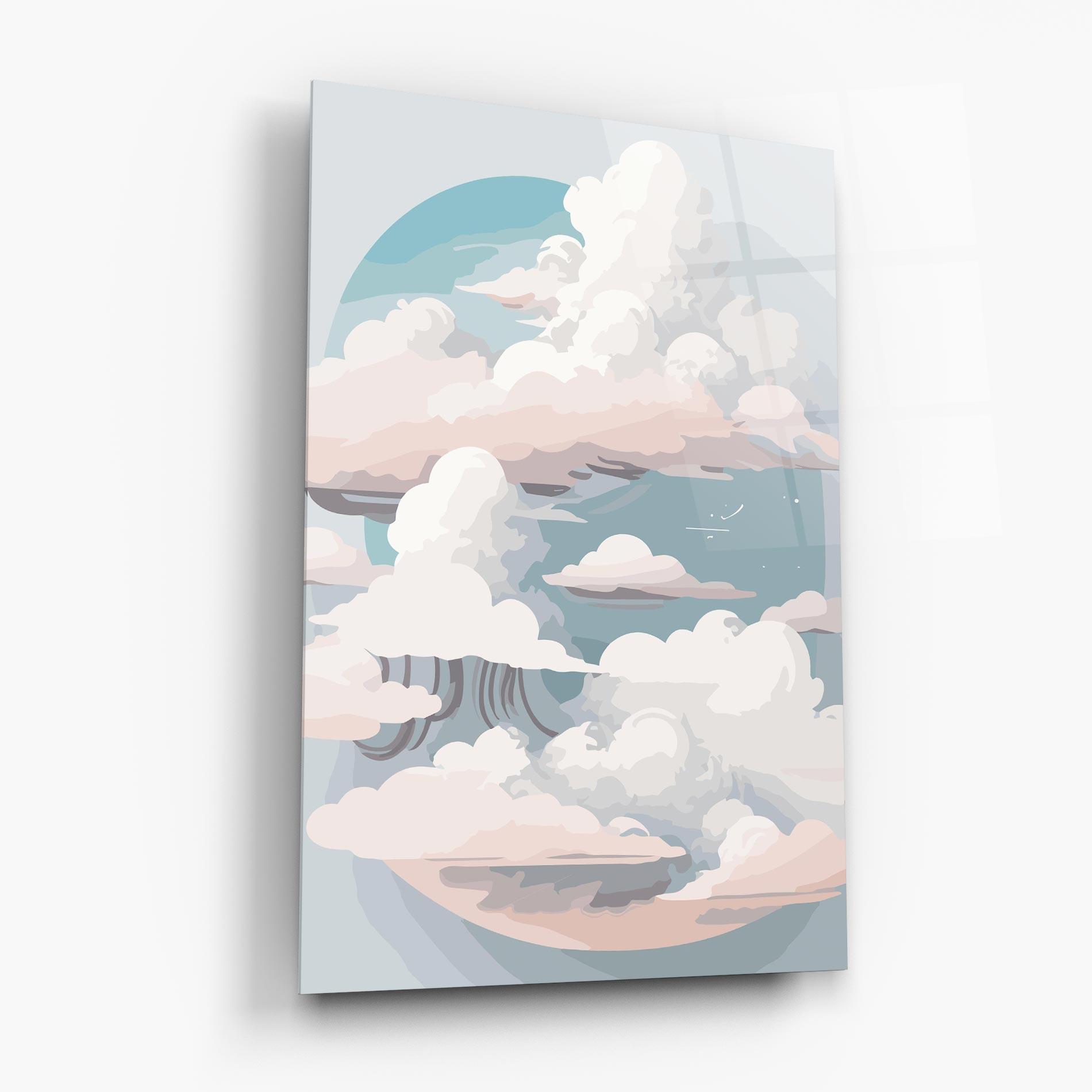 Glasbild Cloud White Art mockup 6