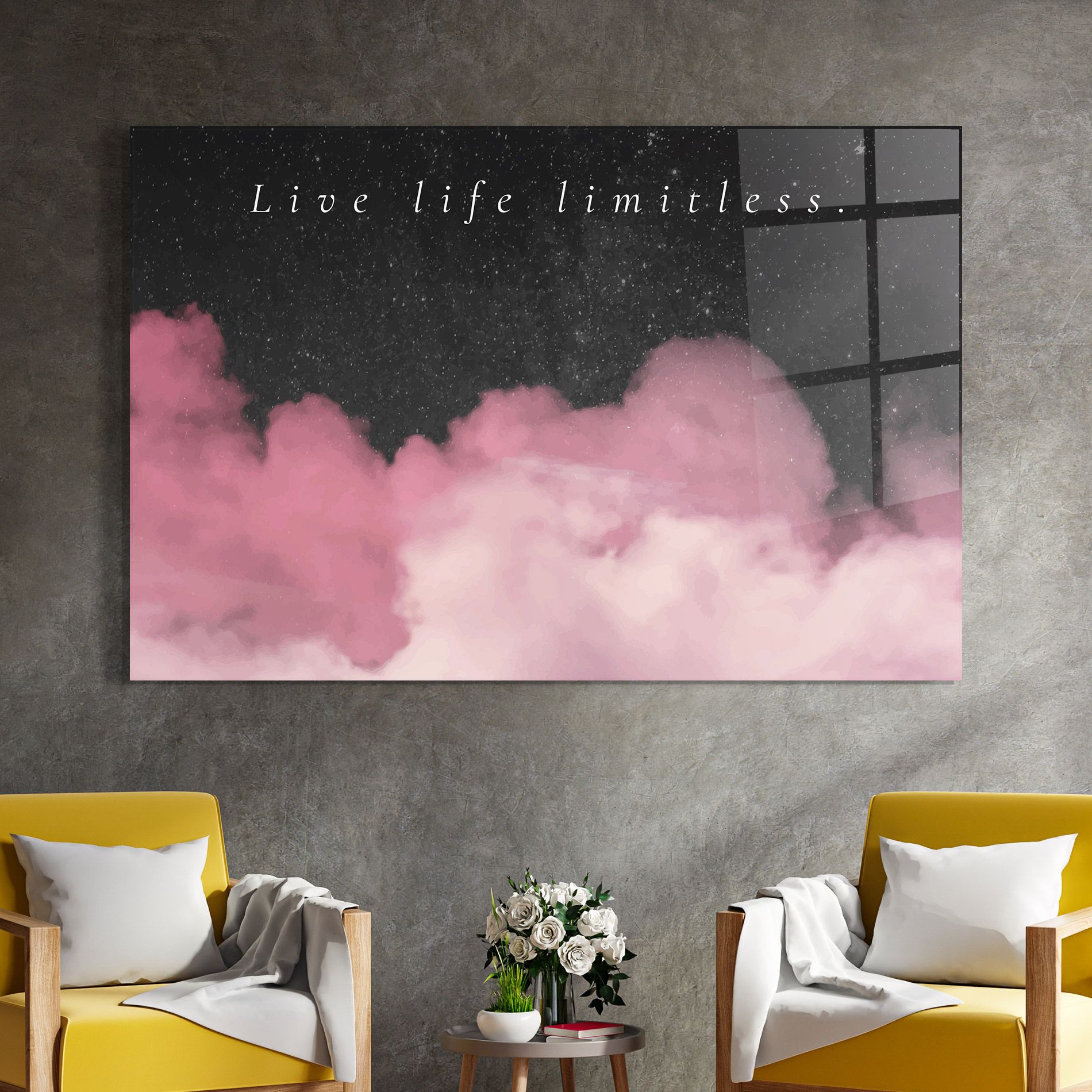 Clouds Text Pink mockup 4