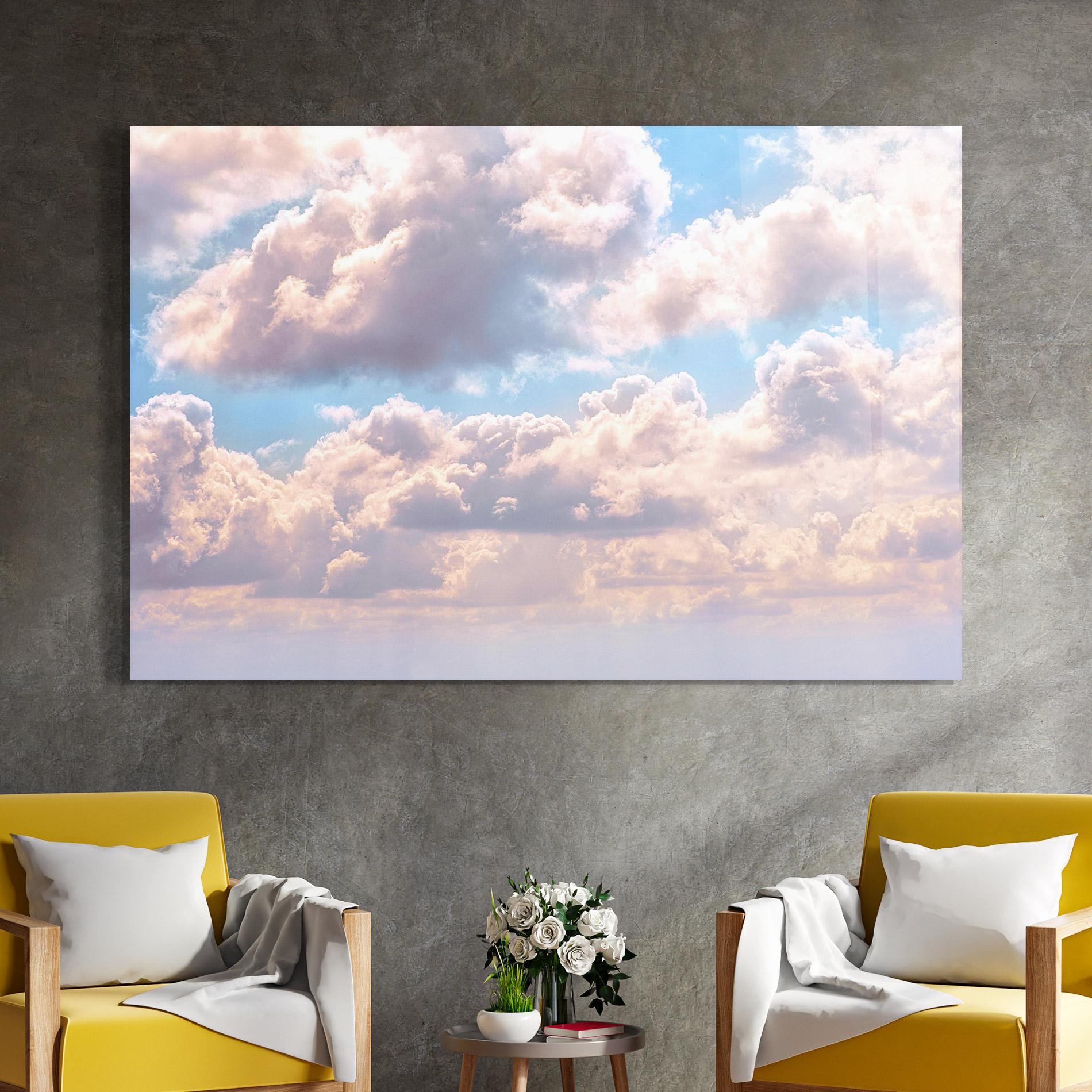 Glasbild Dreamy Clouds mockup 4