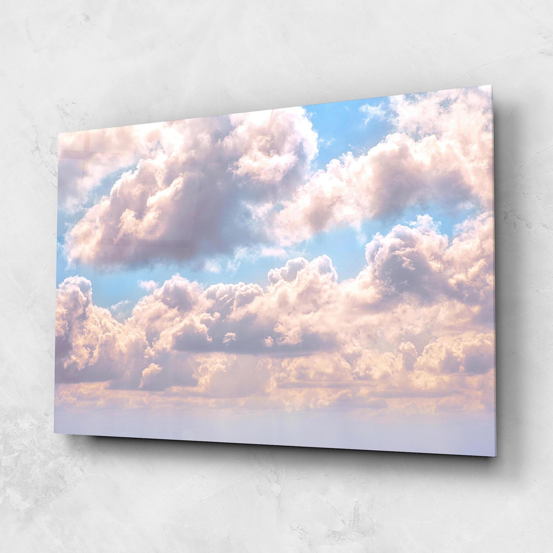 Glasbild Dreamy Clouds mockup 1