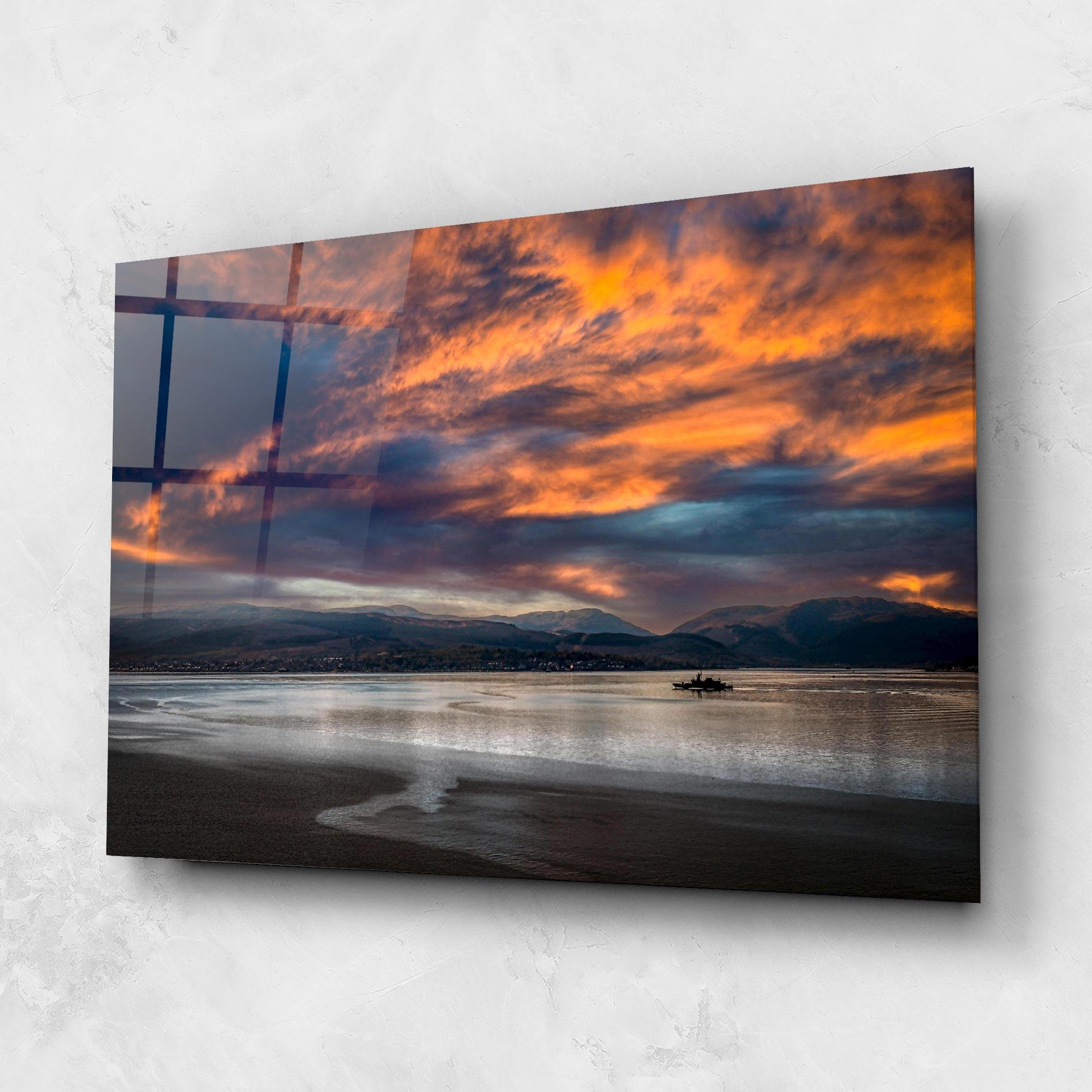 Glasbild Purple Blue Sky View mockup 1