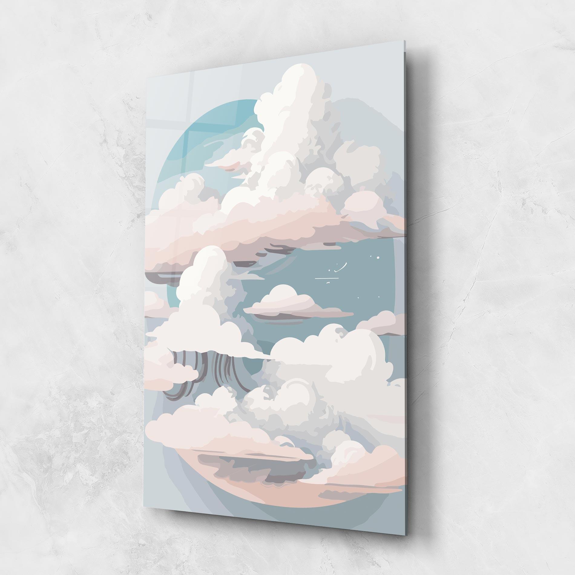 Glasbild Cloud White Art mockup 1