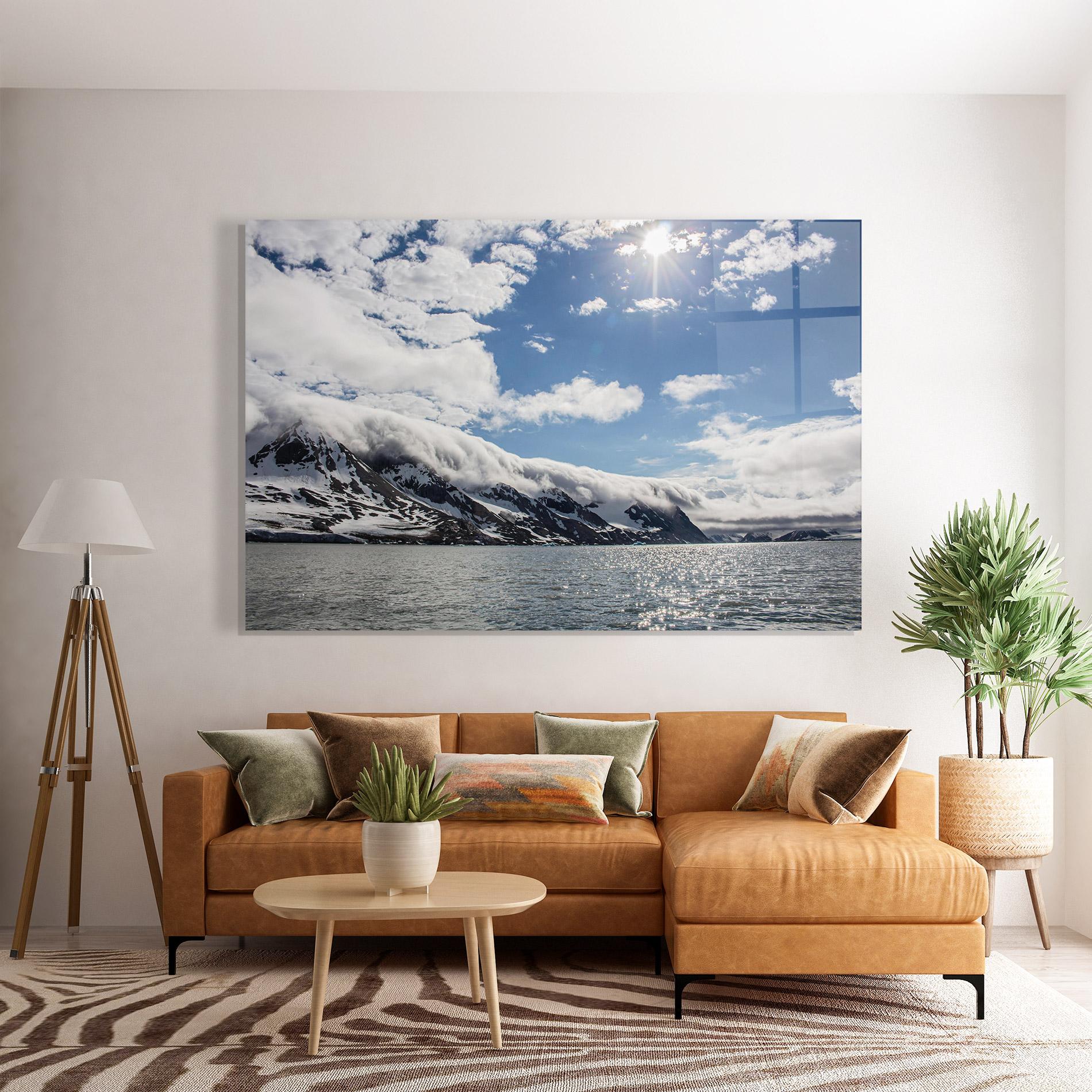 Glasbild Clouds Over Ice mockup 7