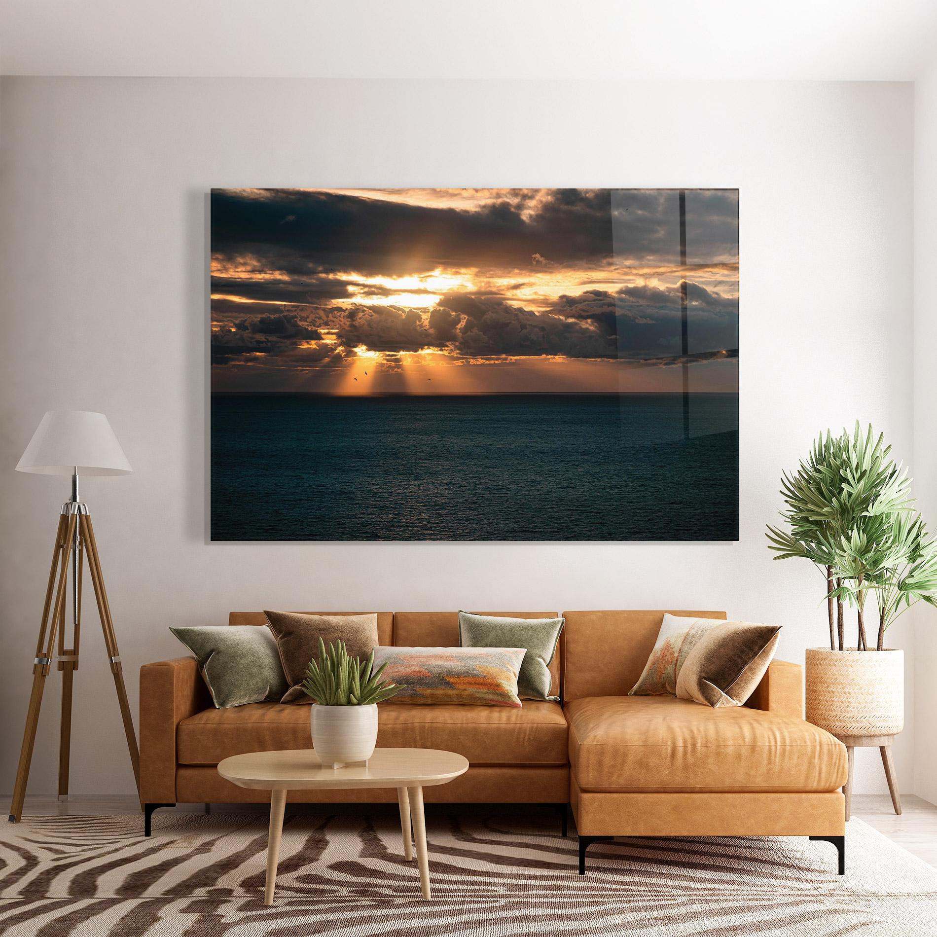 Glasbild Cloudy Sunrise mockup 7