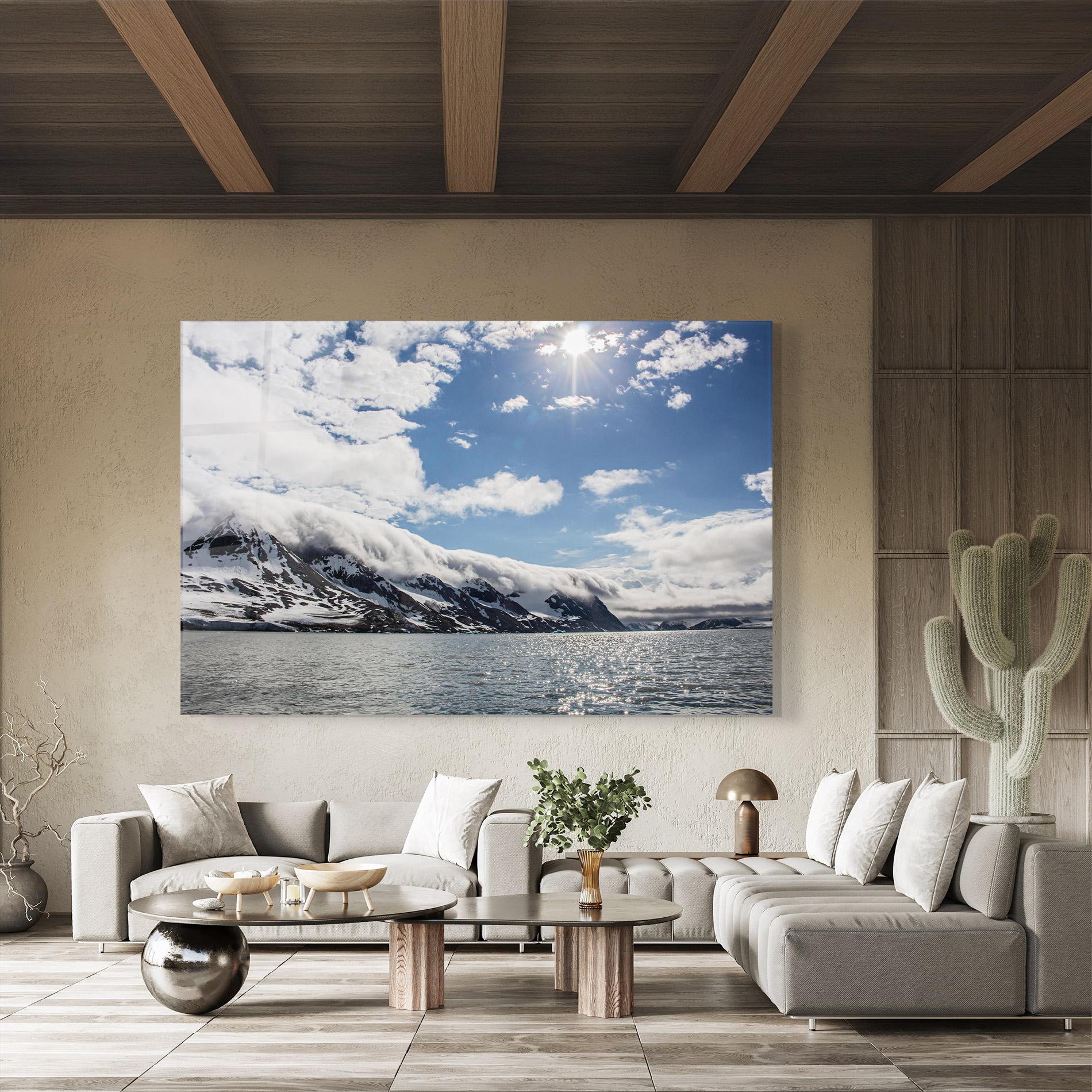 Glasbild Clouds Over Ice mockup 8