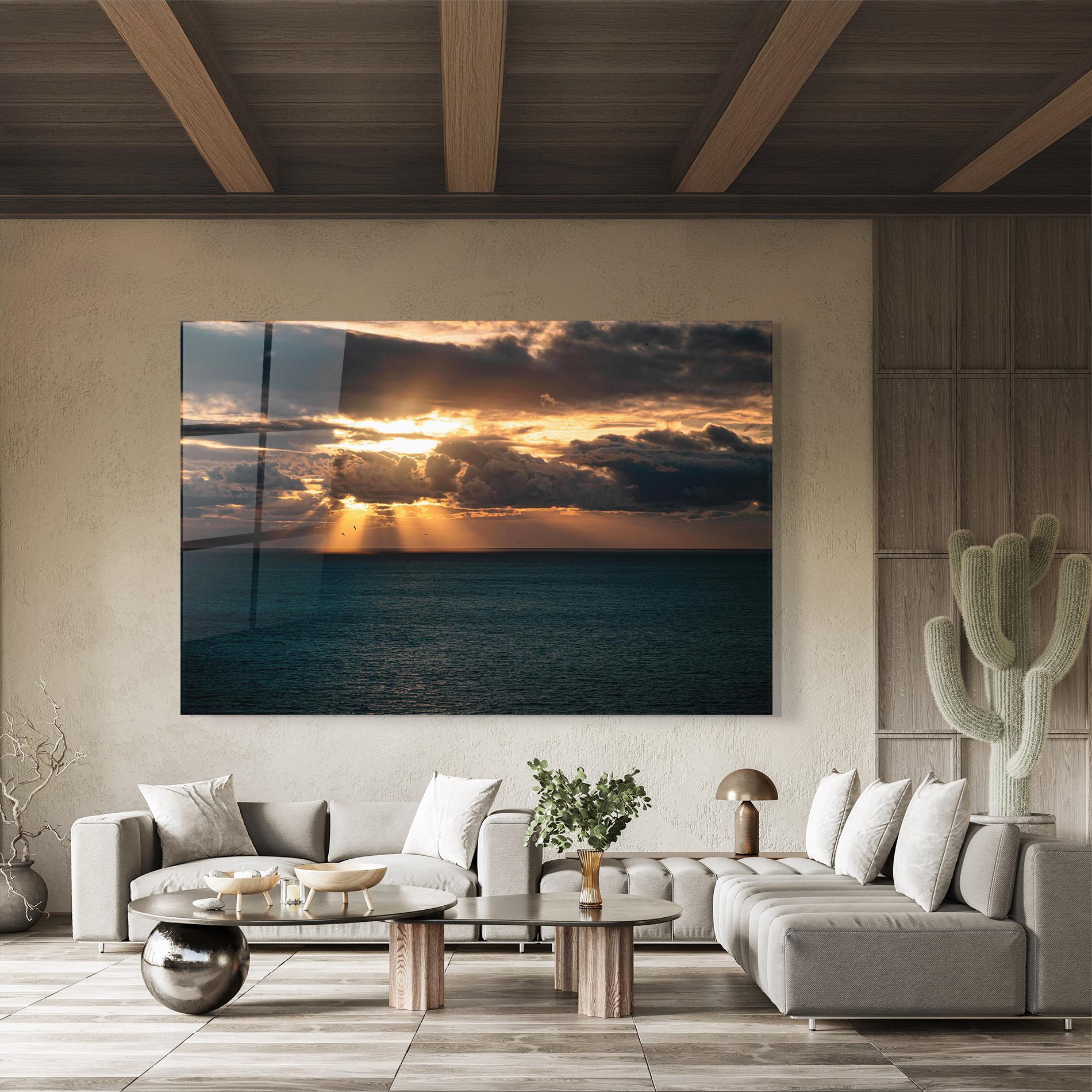 Glasbild Cloudy Sunrise mockup 8