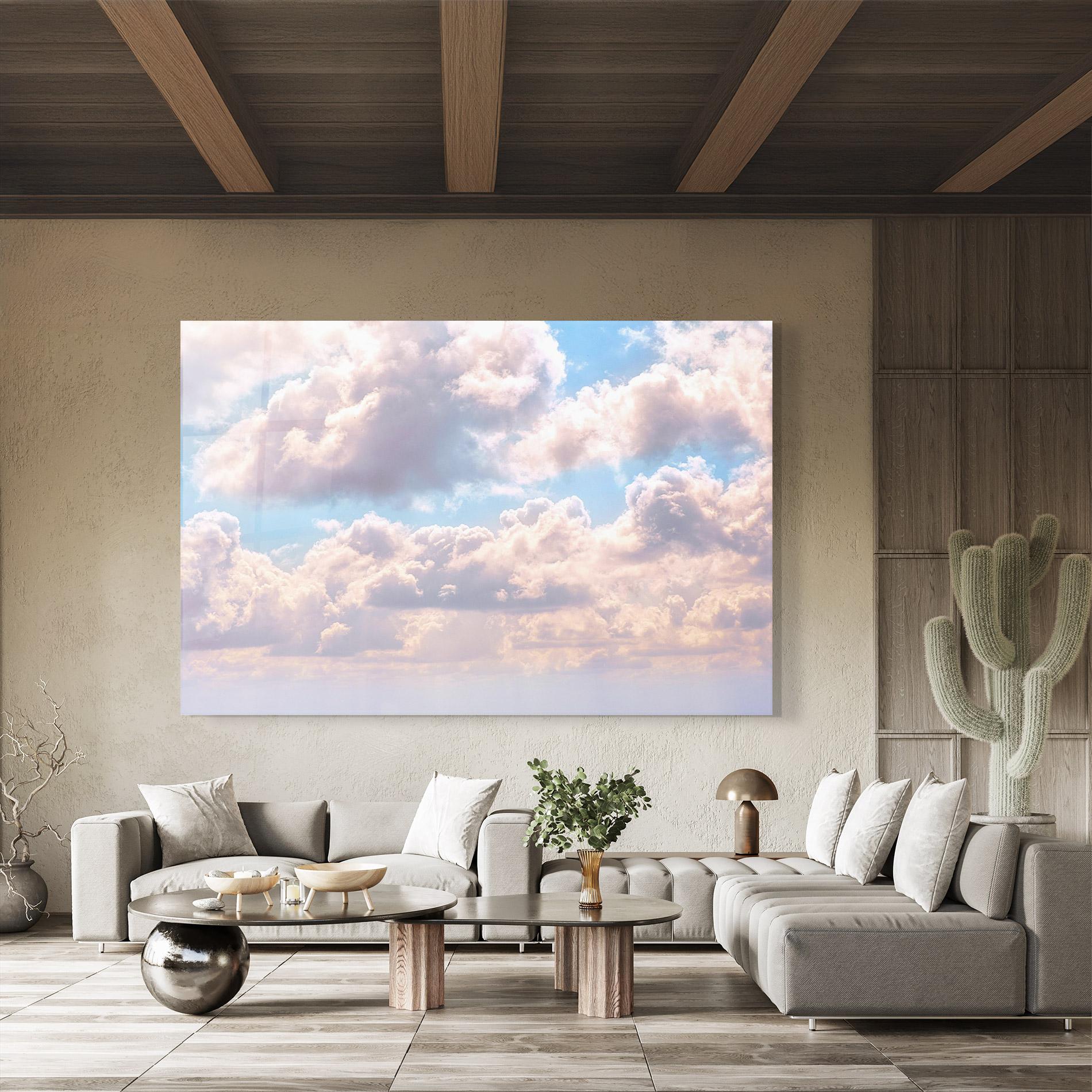 Glasbild Dreamy Clouds mockup 8