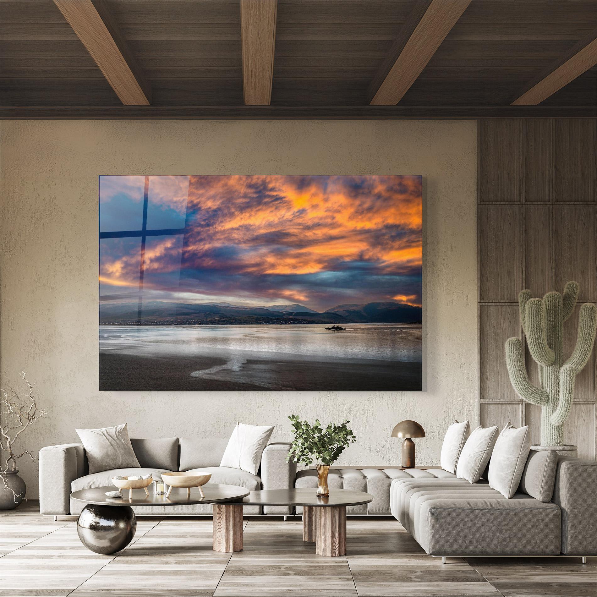 Glasbild Purple Blue Sky View mockup 8