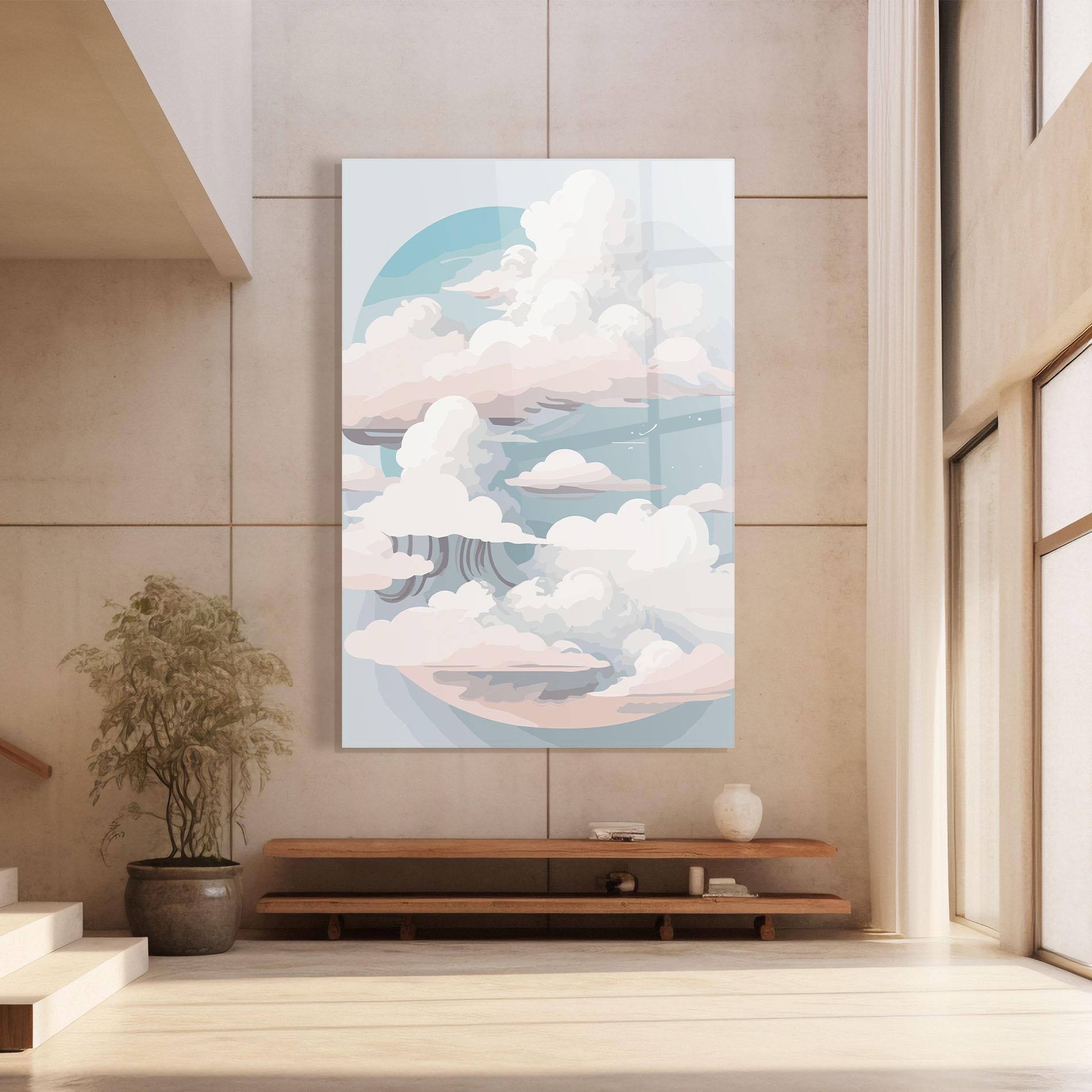 Glasbild Cloud White Art mockup 8
