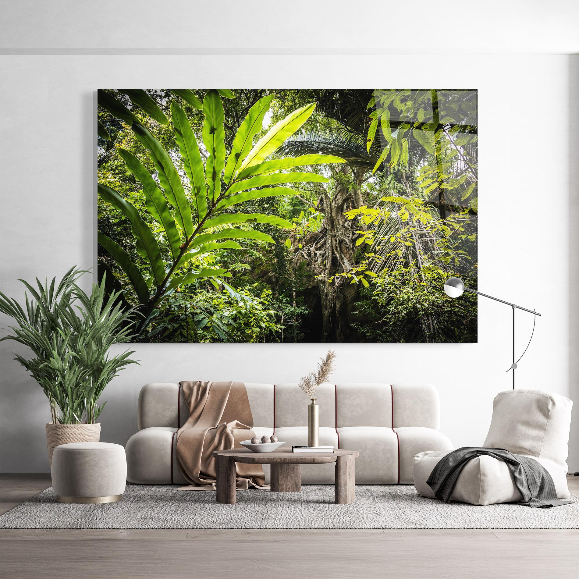 Glasbild Big Leaf Forest mockup 9