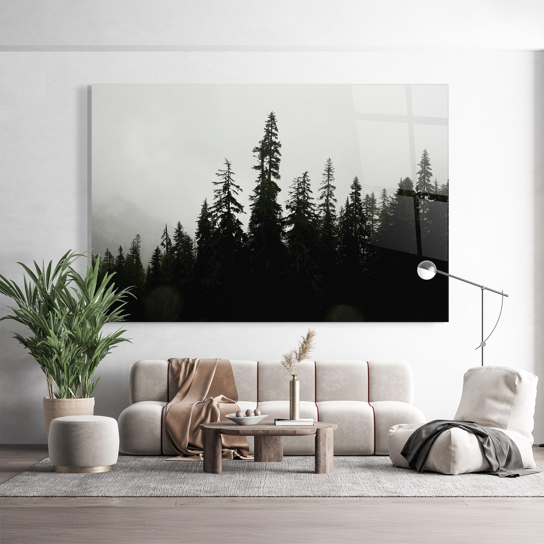 Glasbild Black Tree Forest mockup 9