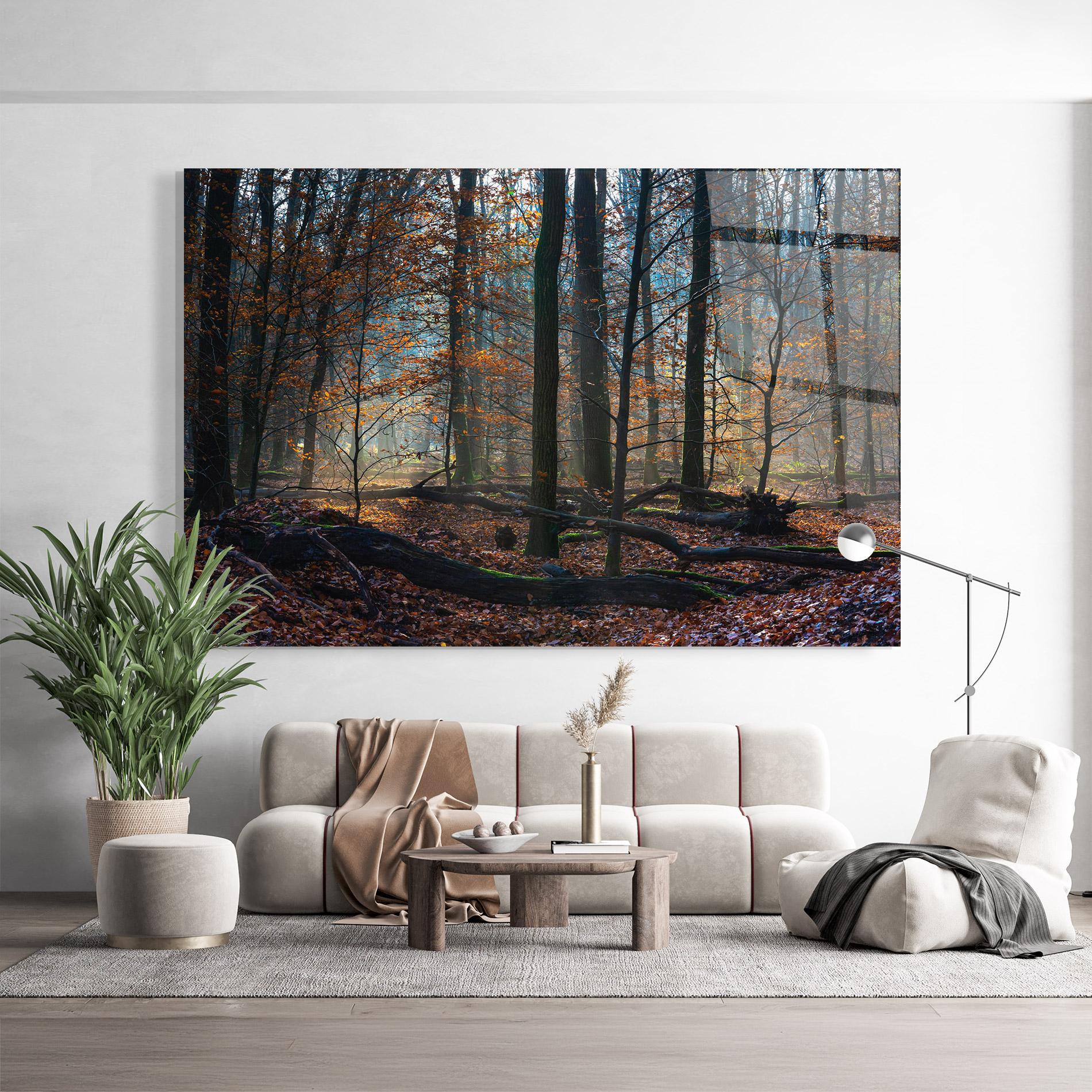 Glasbild Forest Autumn Day mockup 9