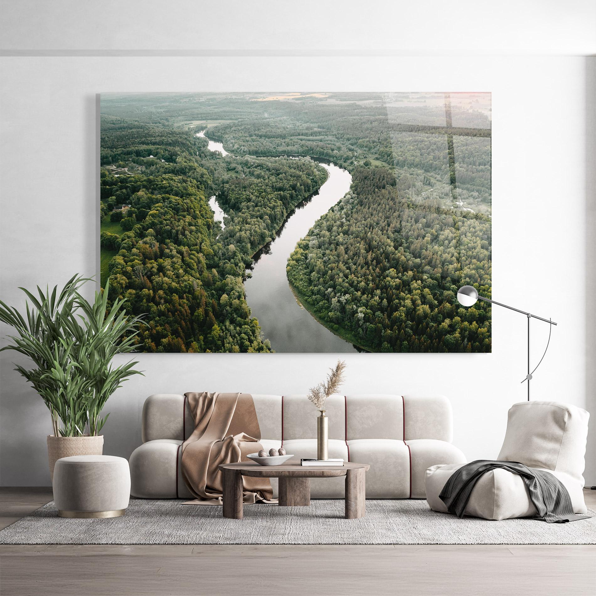 Glasbild Forest Big River mockup 9
