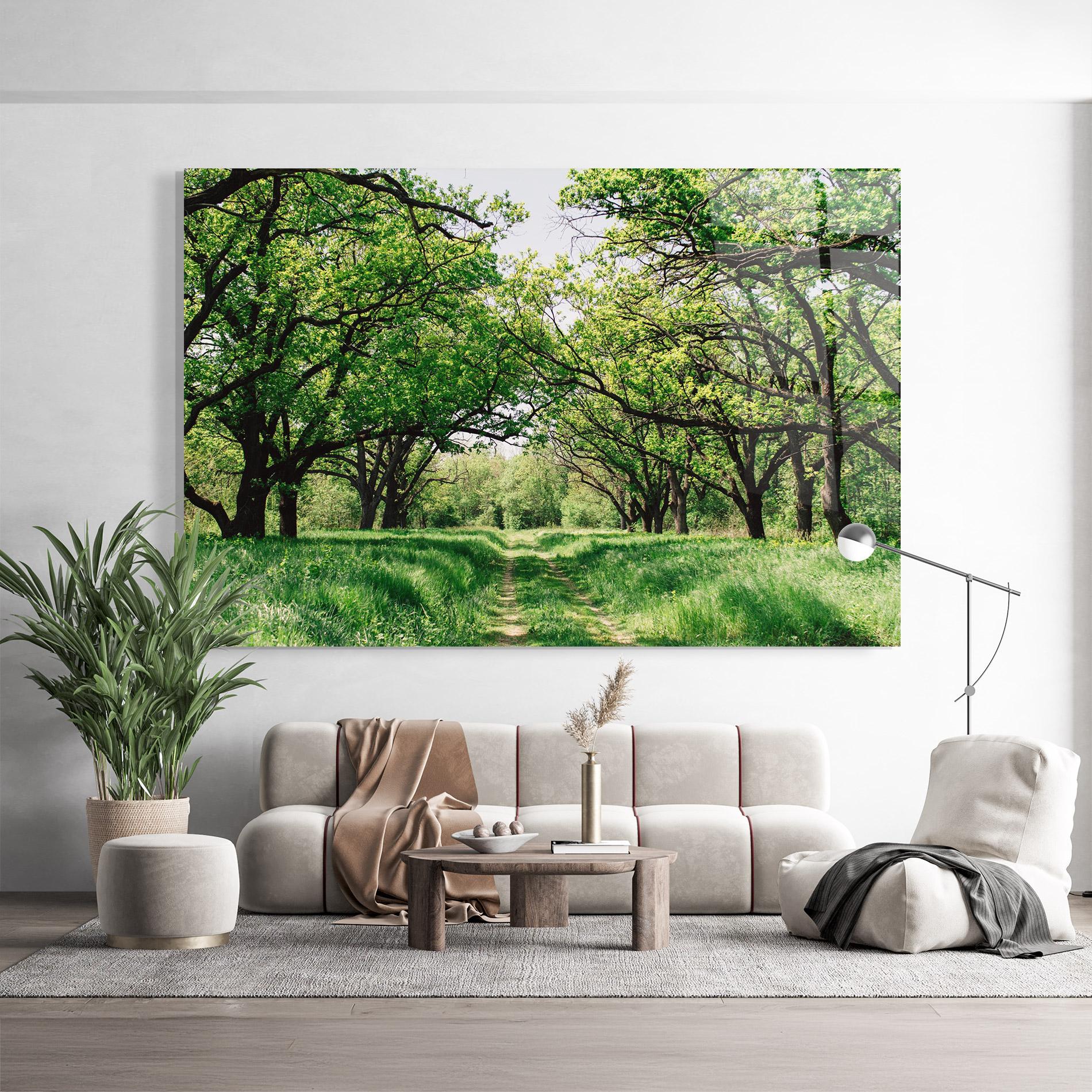 Glasbild Forest Green Path mockup 9
