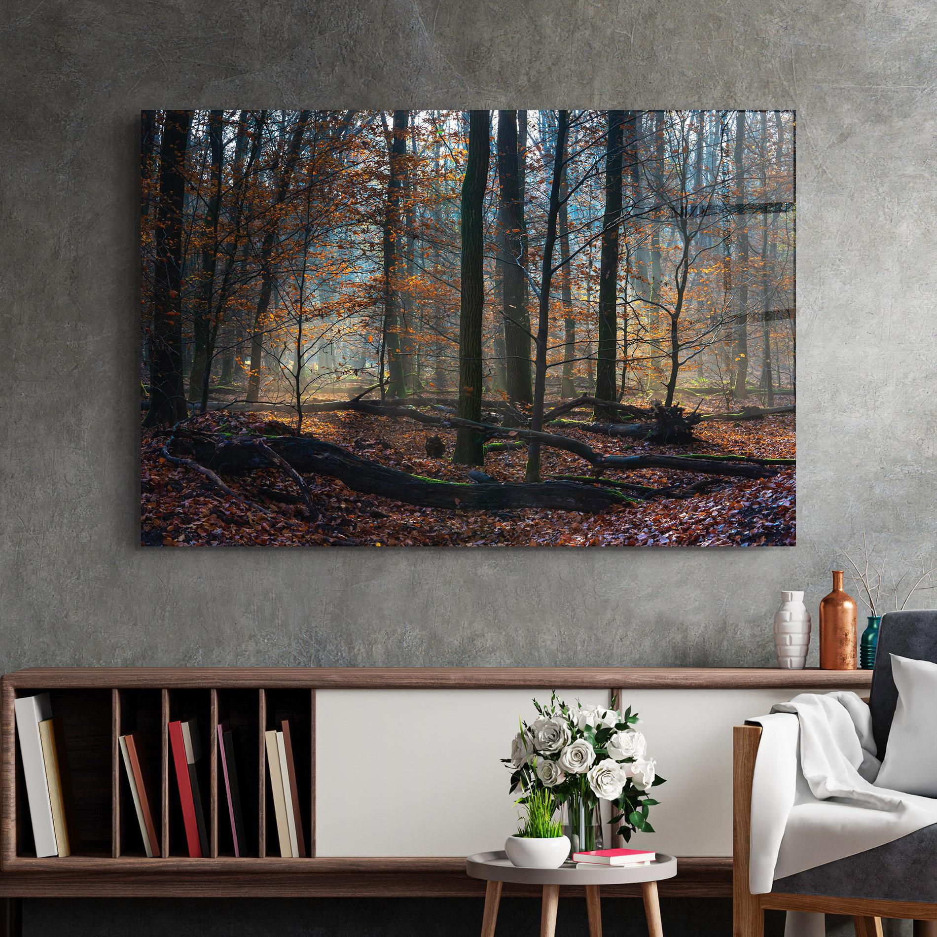 Glasbild Forest Autumn Day mockup 2