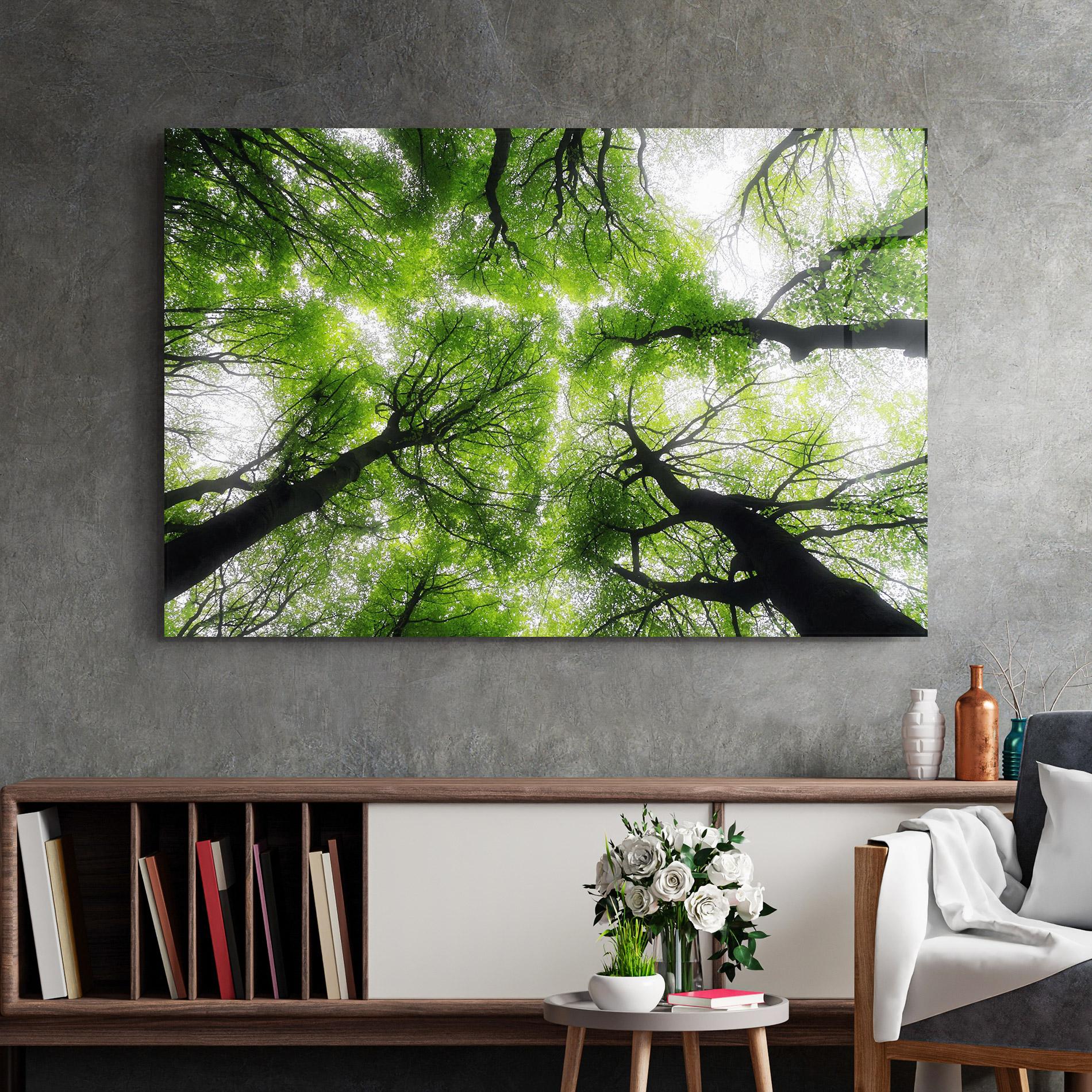 Glasbild Forest Green Tree mockup 2