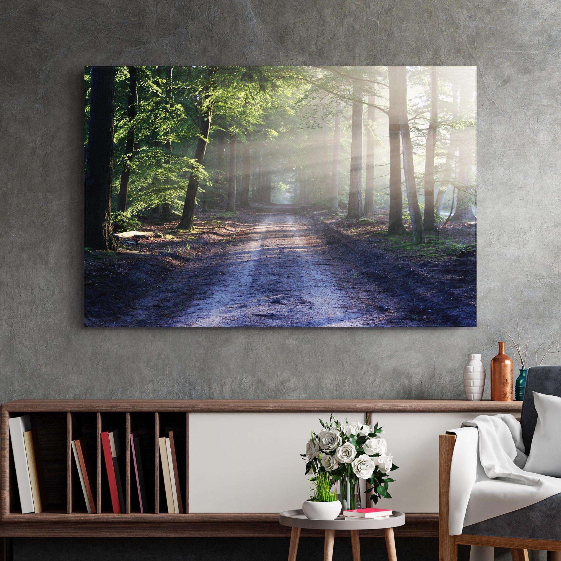 Glasbild Forest Road mockup 2