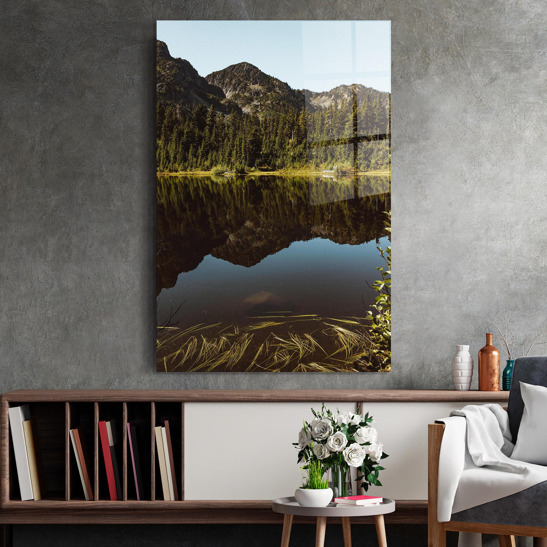 Glasbild Big Lake Mountain mockup 2