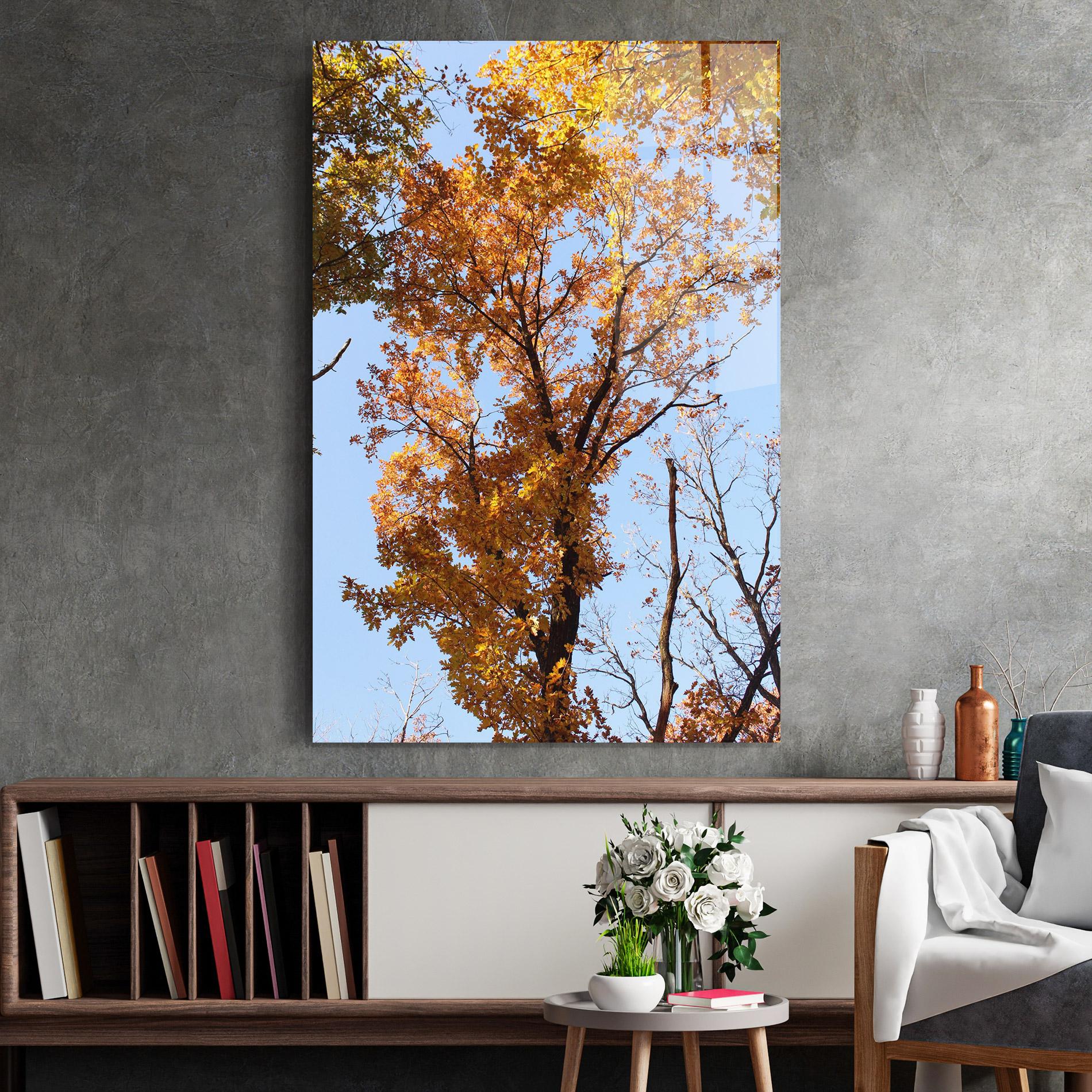 Glasbild Yellow Tree Forest mockup 2