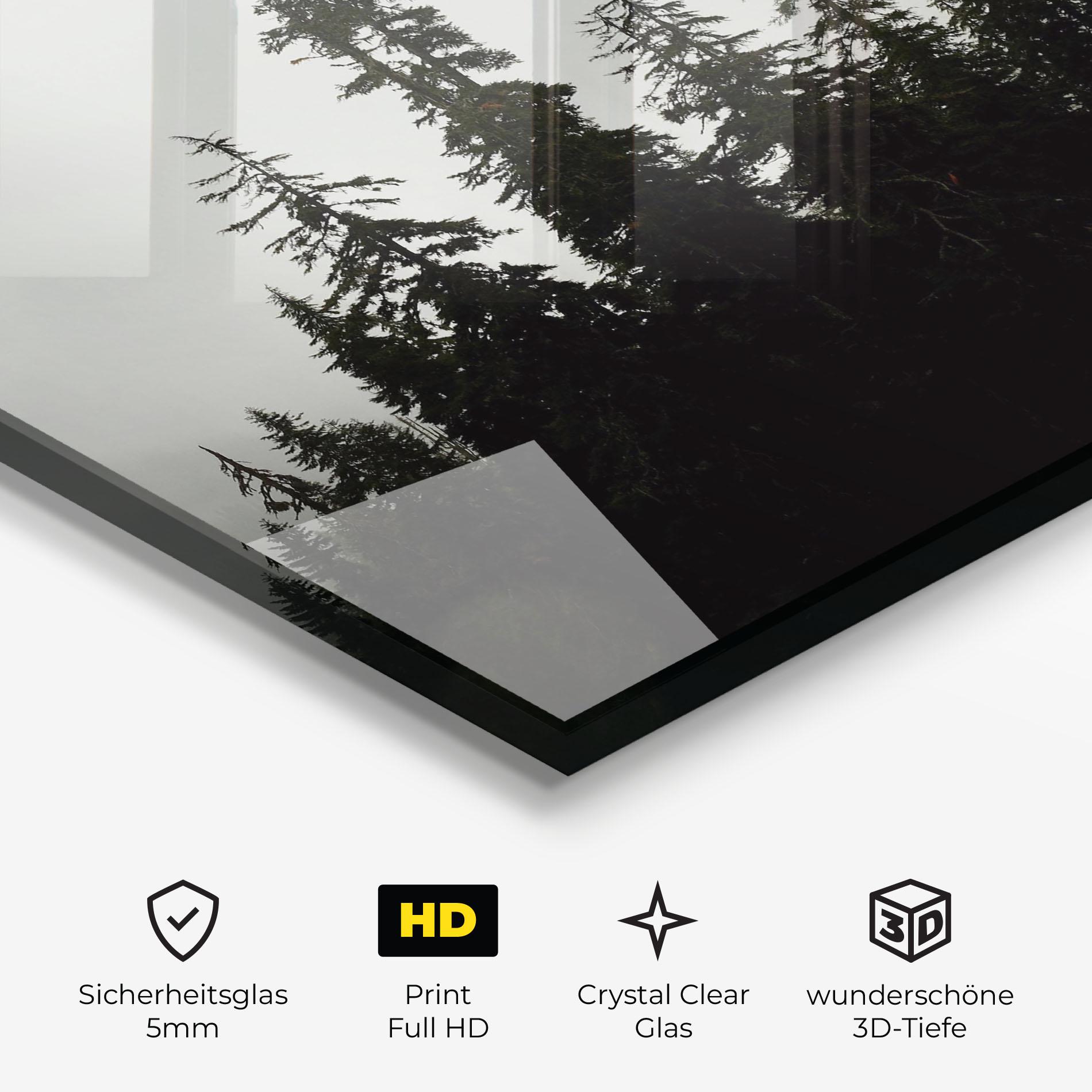Glasbild Black Tree Forest mockup 3