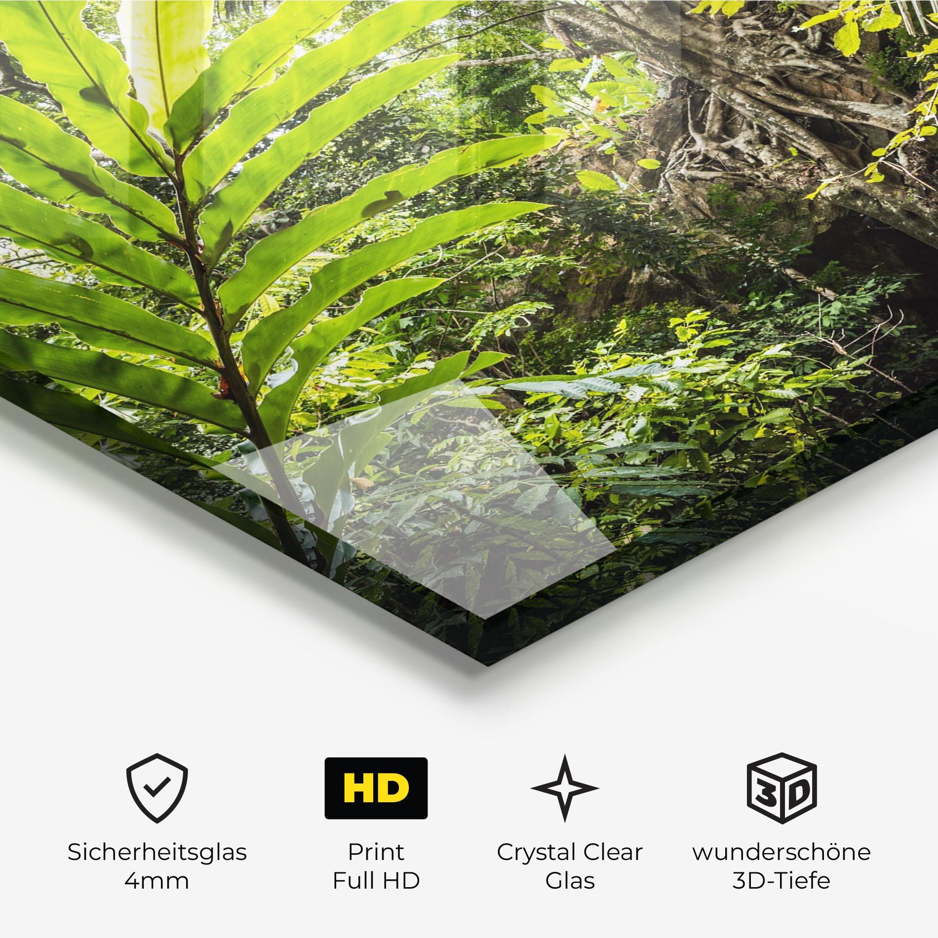 Glasbild Big Leaf Forest mockup 3