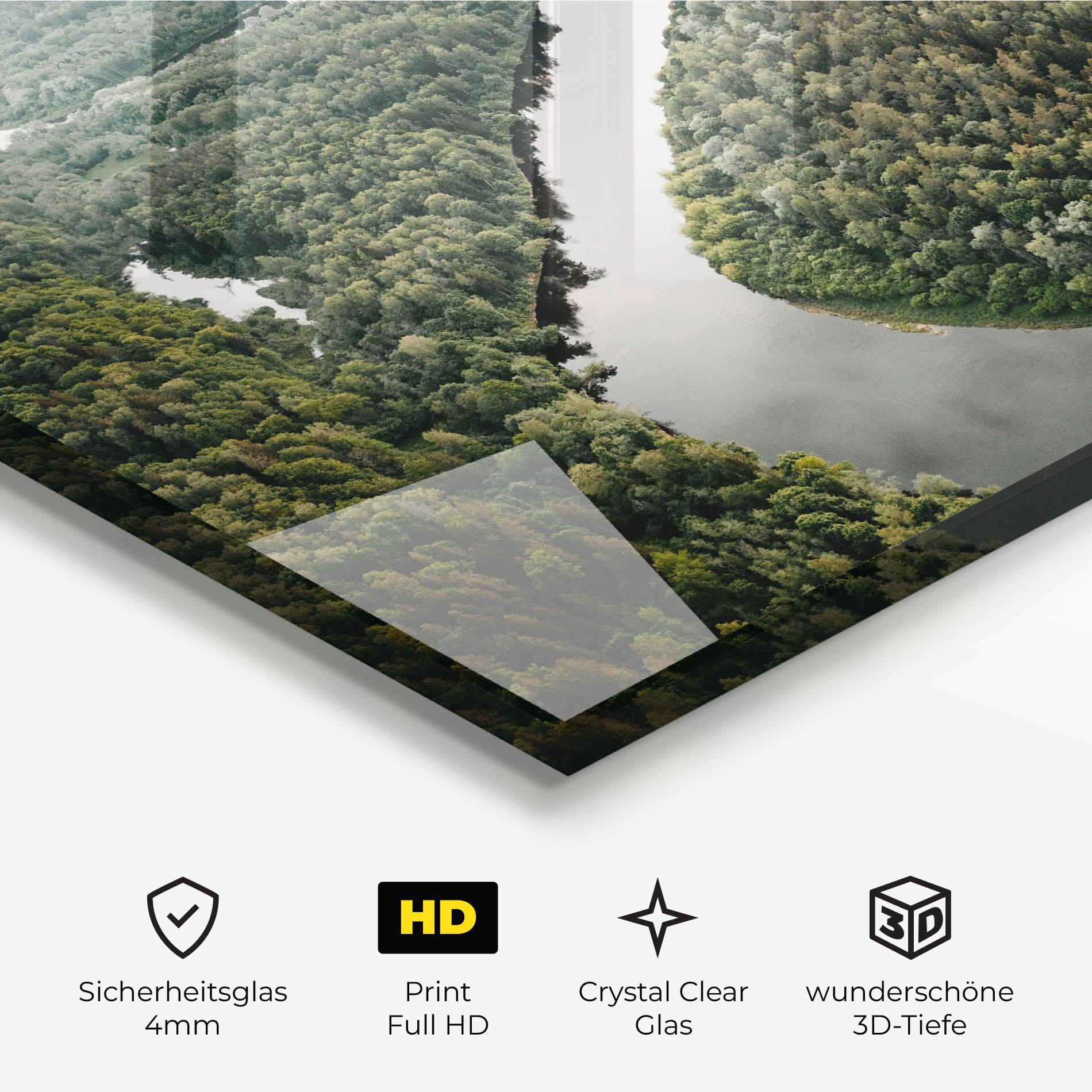 Glasbild Forest Big River mockup 3