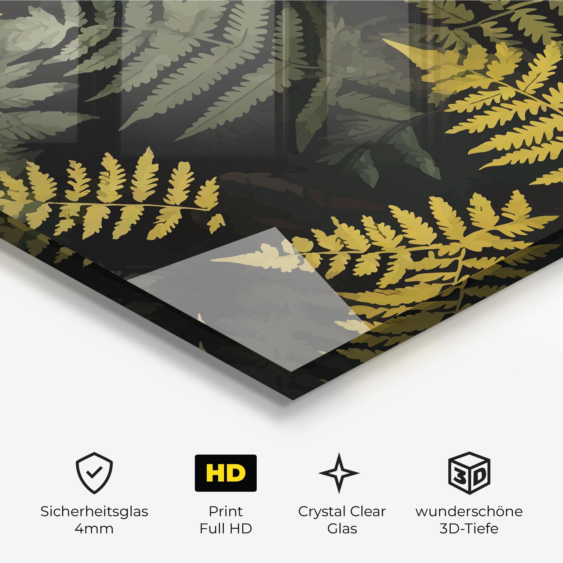 Glasbild Yellow Leaves Forest mockup 3