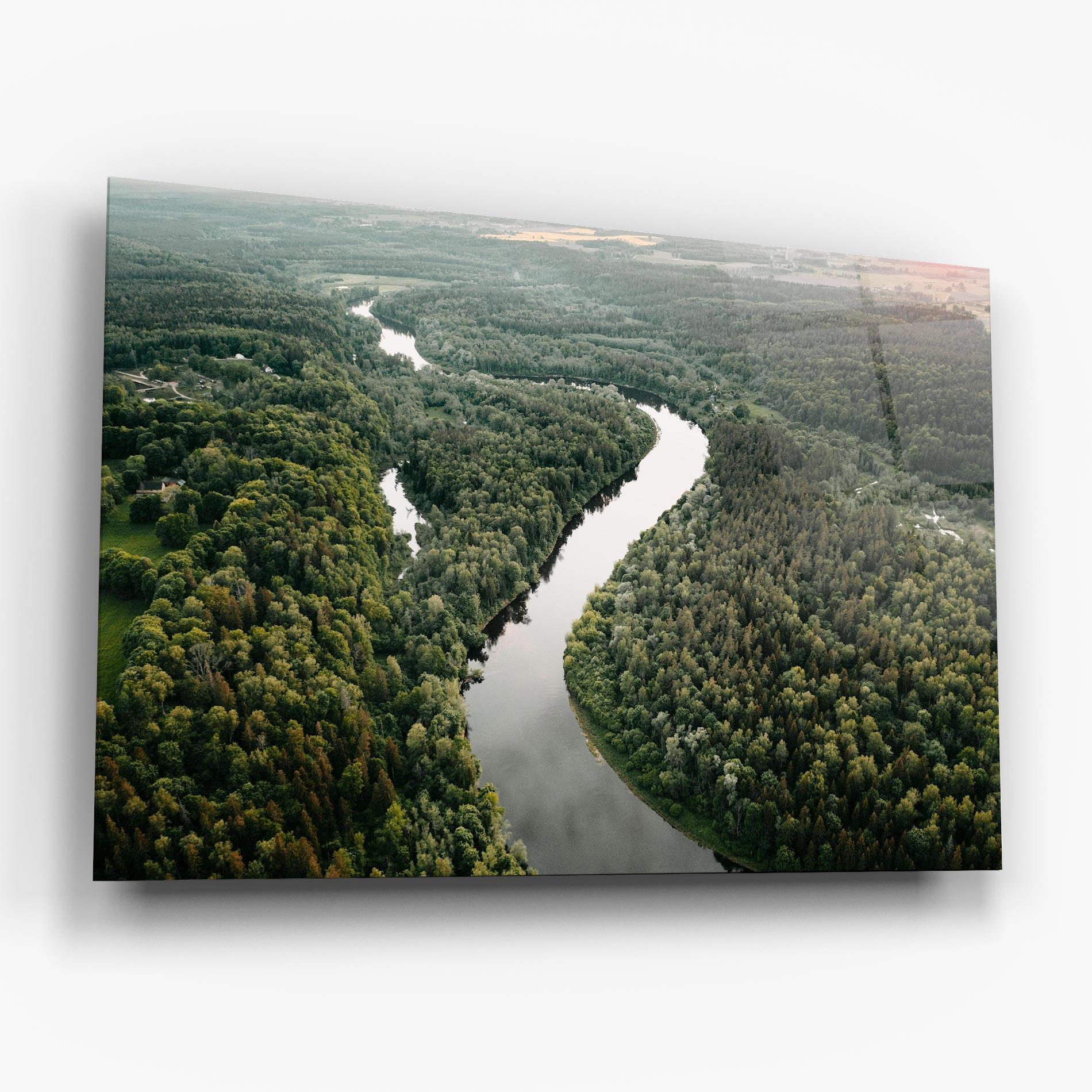 Glasbild Forest Big River mockup 6
