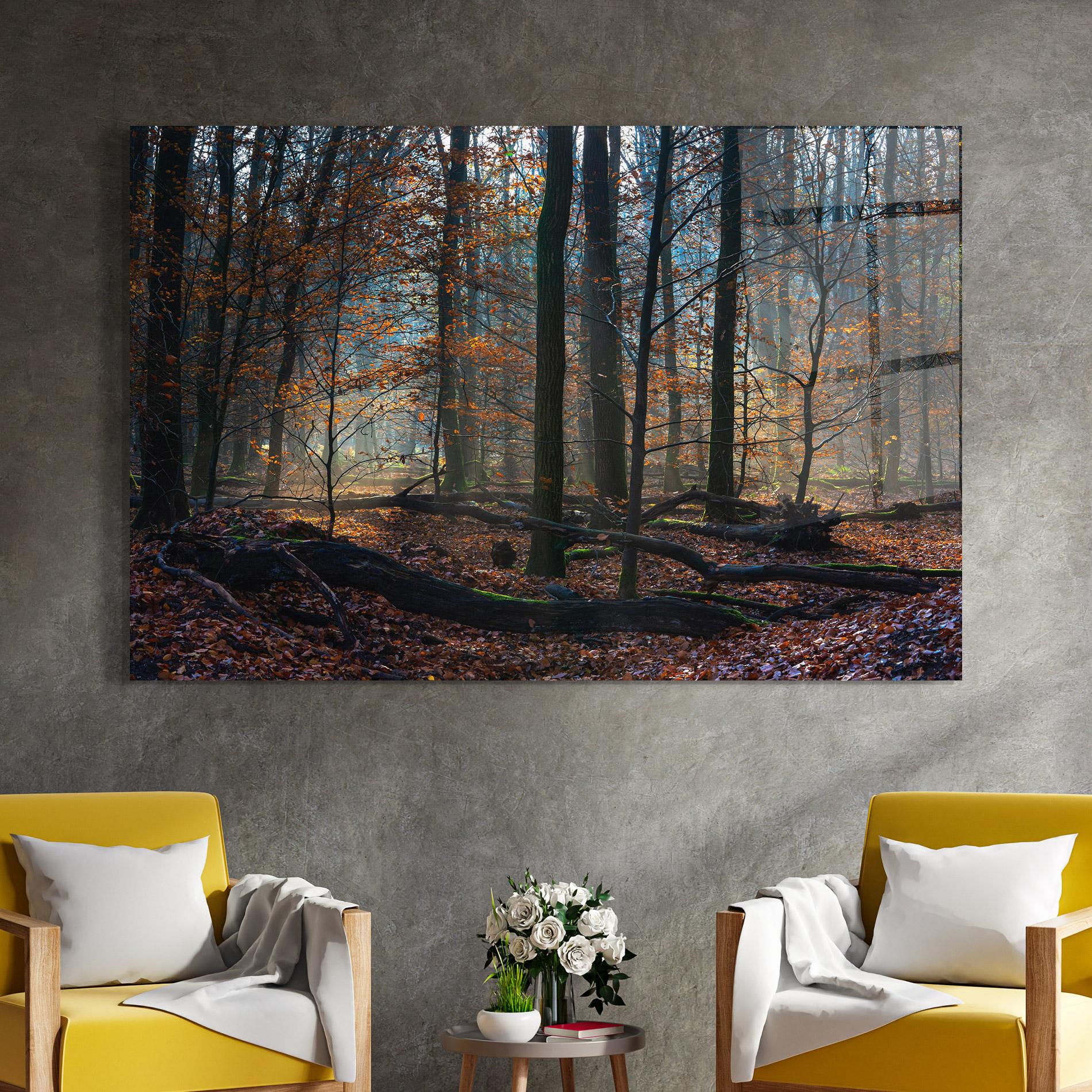 Glasbild Forest Autumn Day mockup 4