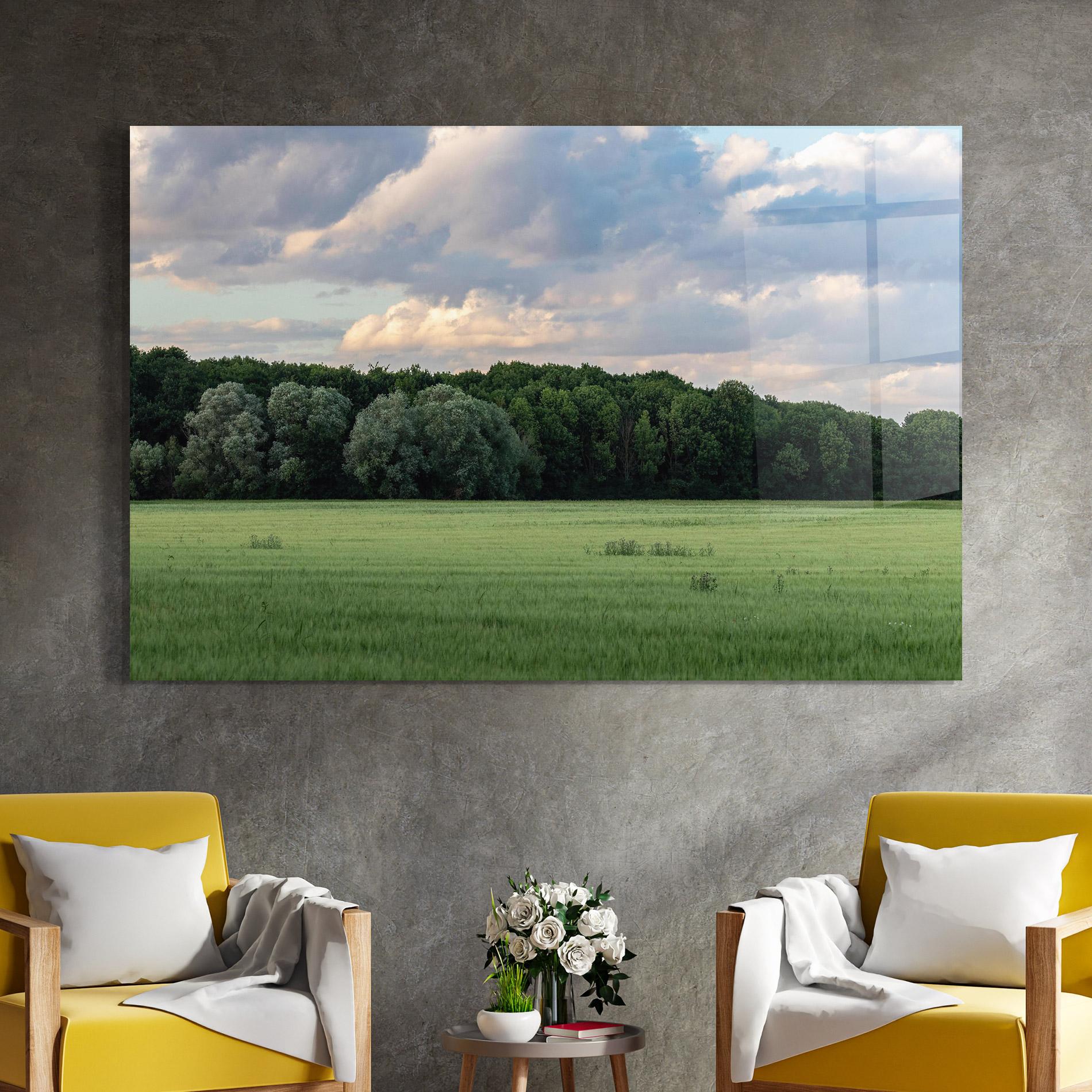 Glasbild Forest Field mockup 4