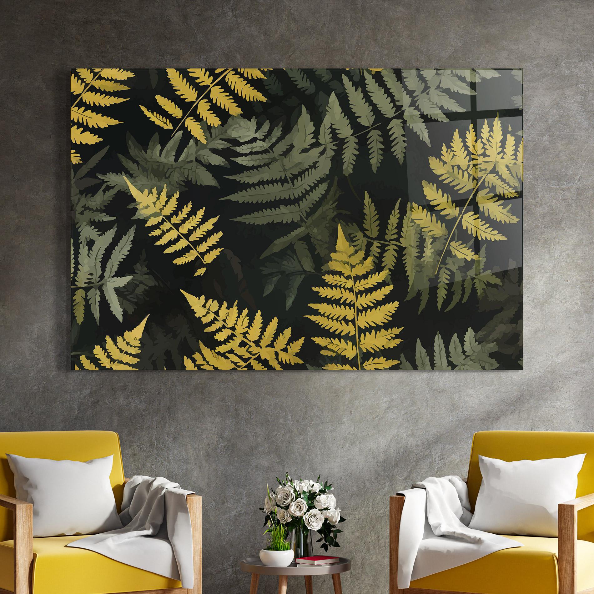 Glasbild Yellow Leaves Forest mockup 4
