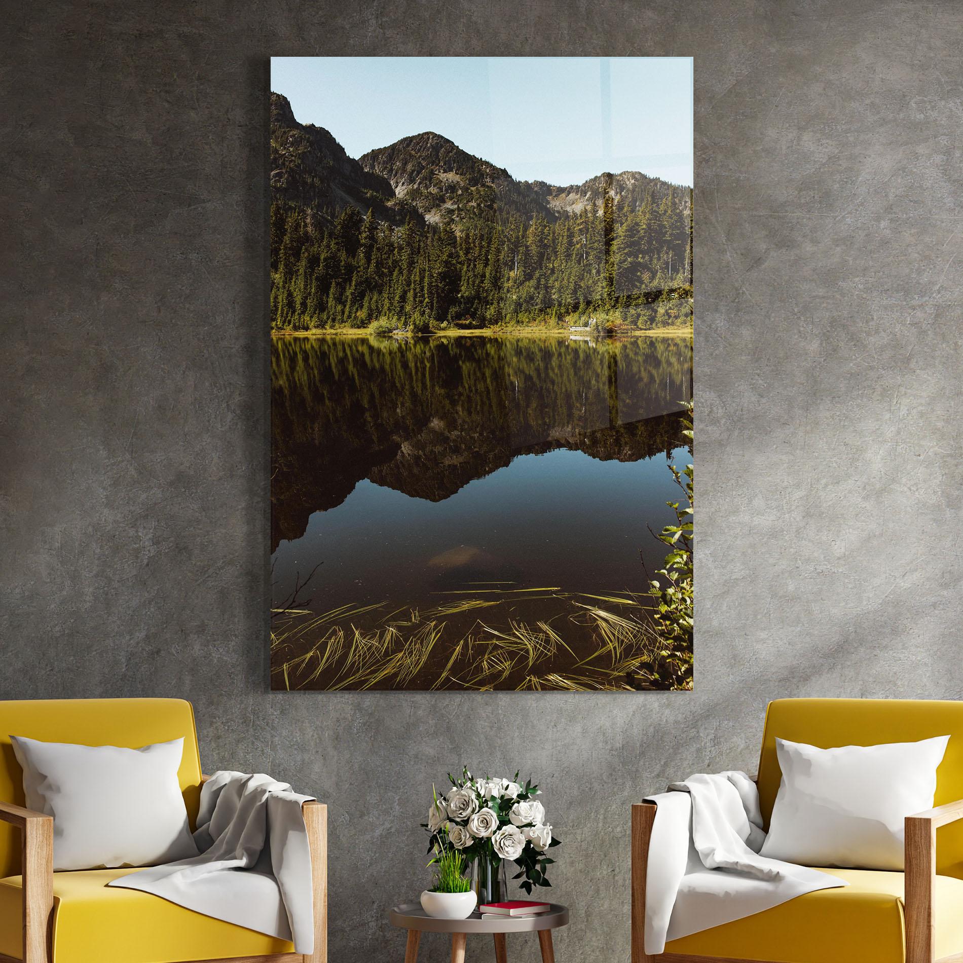 Glasbild Big Lake Mountain mockup 4