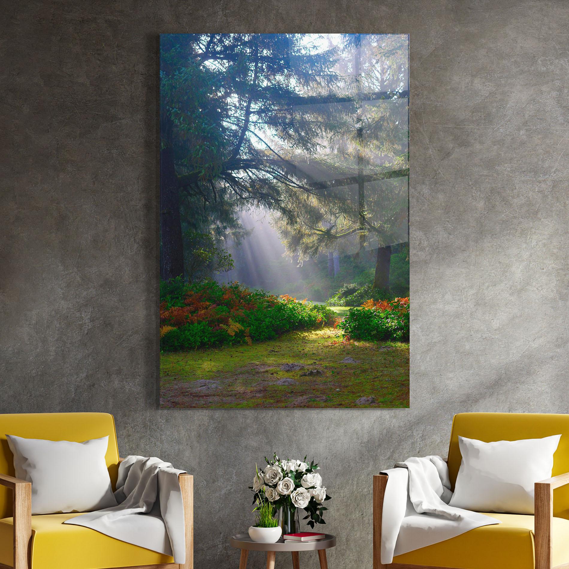 Glasbild Forest Light mockup 4