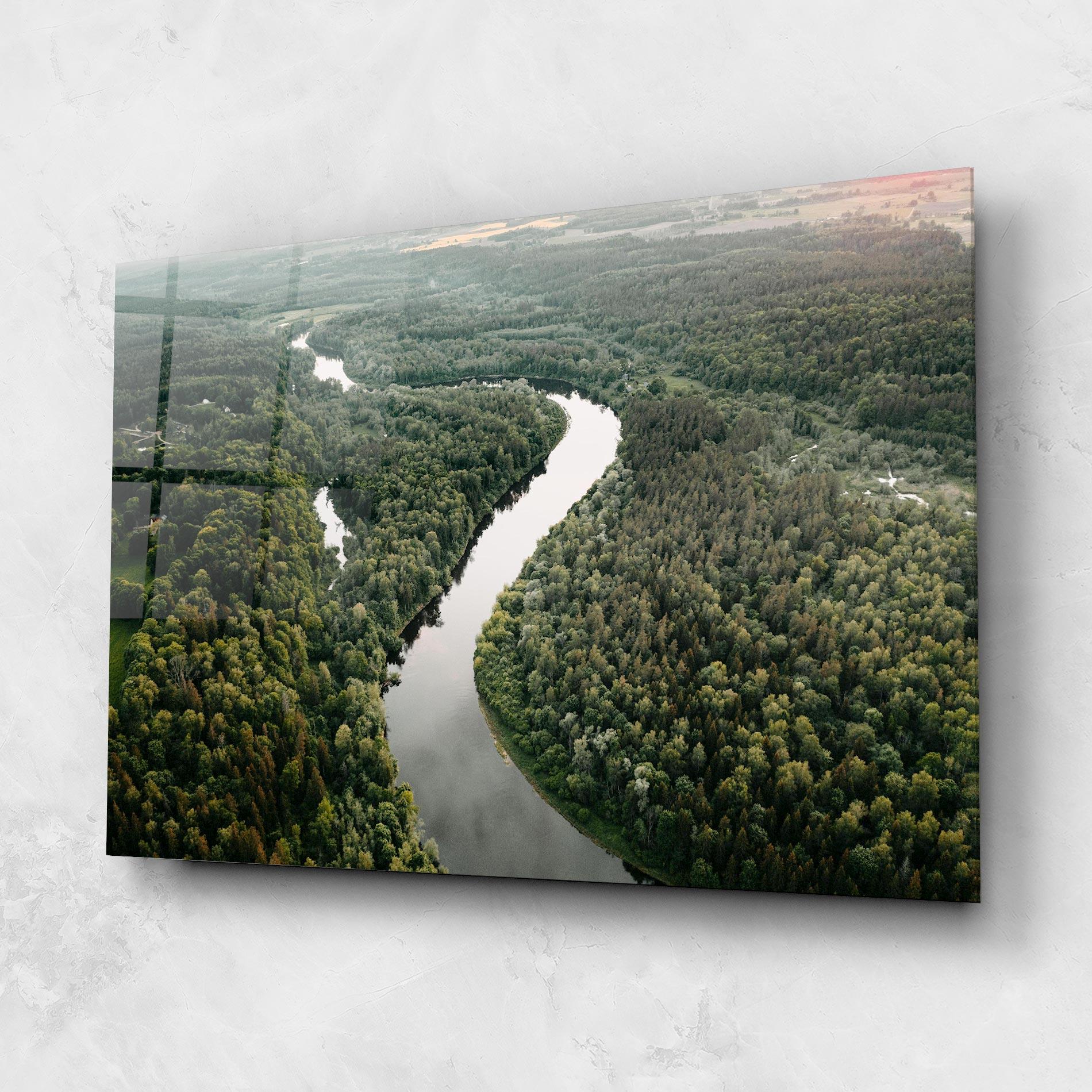 Glasbild Forest Big River mockup 1