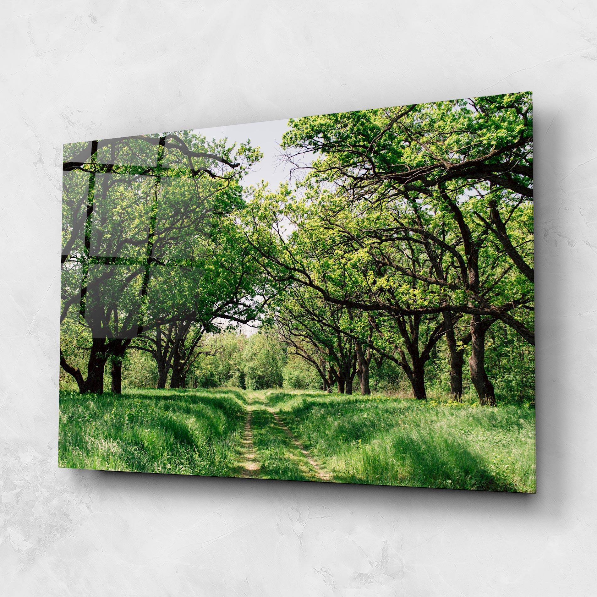 Glasbild Forest Green Path mockup 1