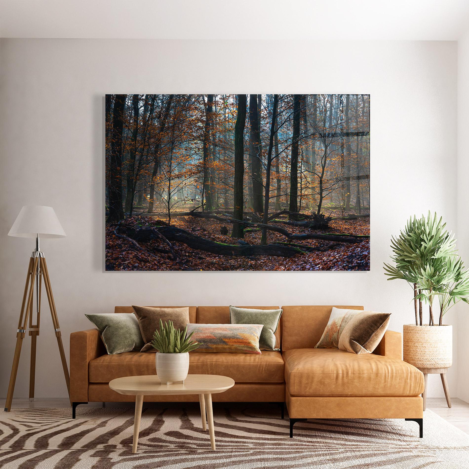 Glasbild Forest Autumn Day mockup 7