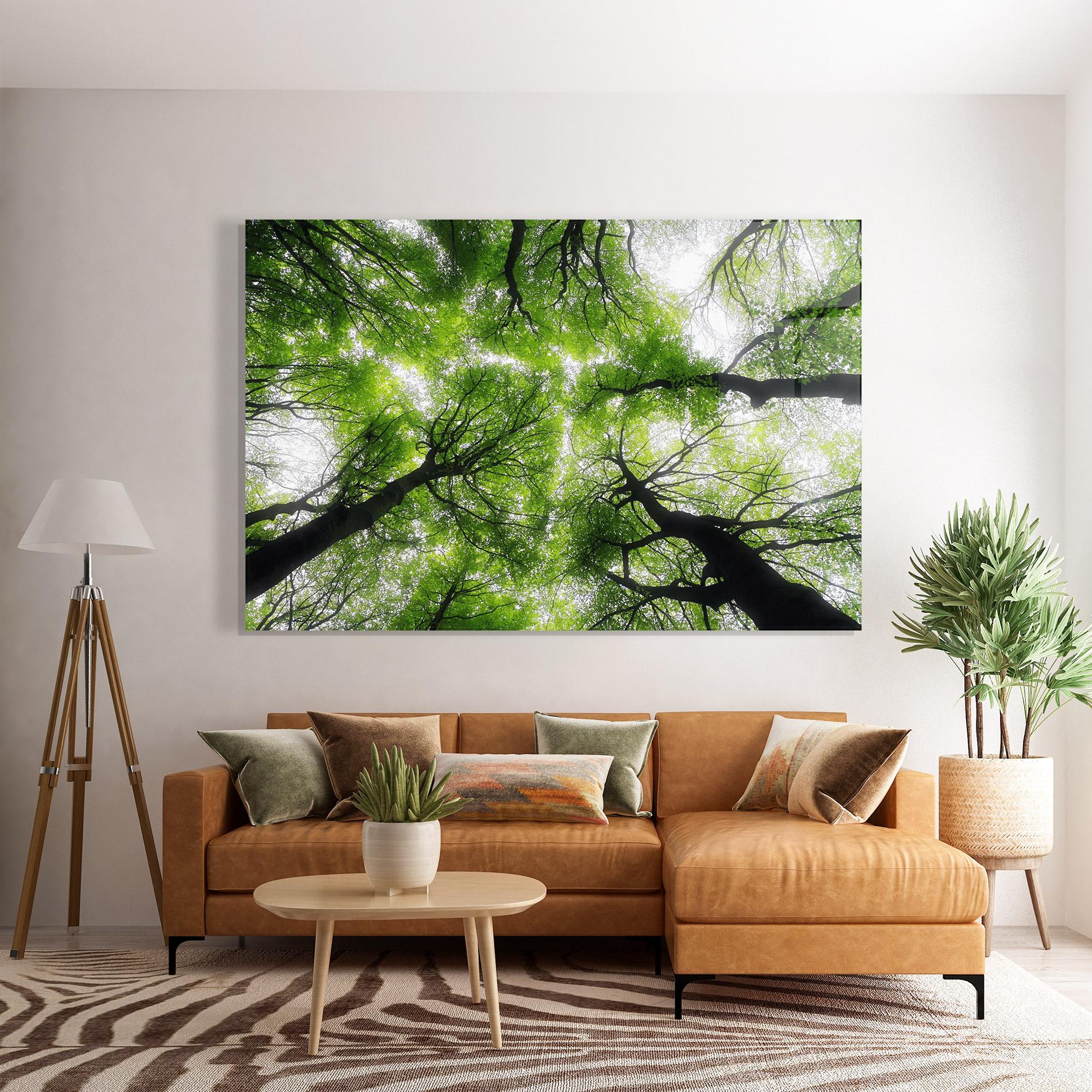 Glasbild Forest Green Tree mockup 7