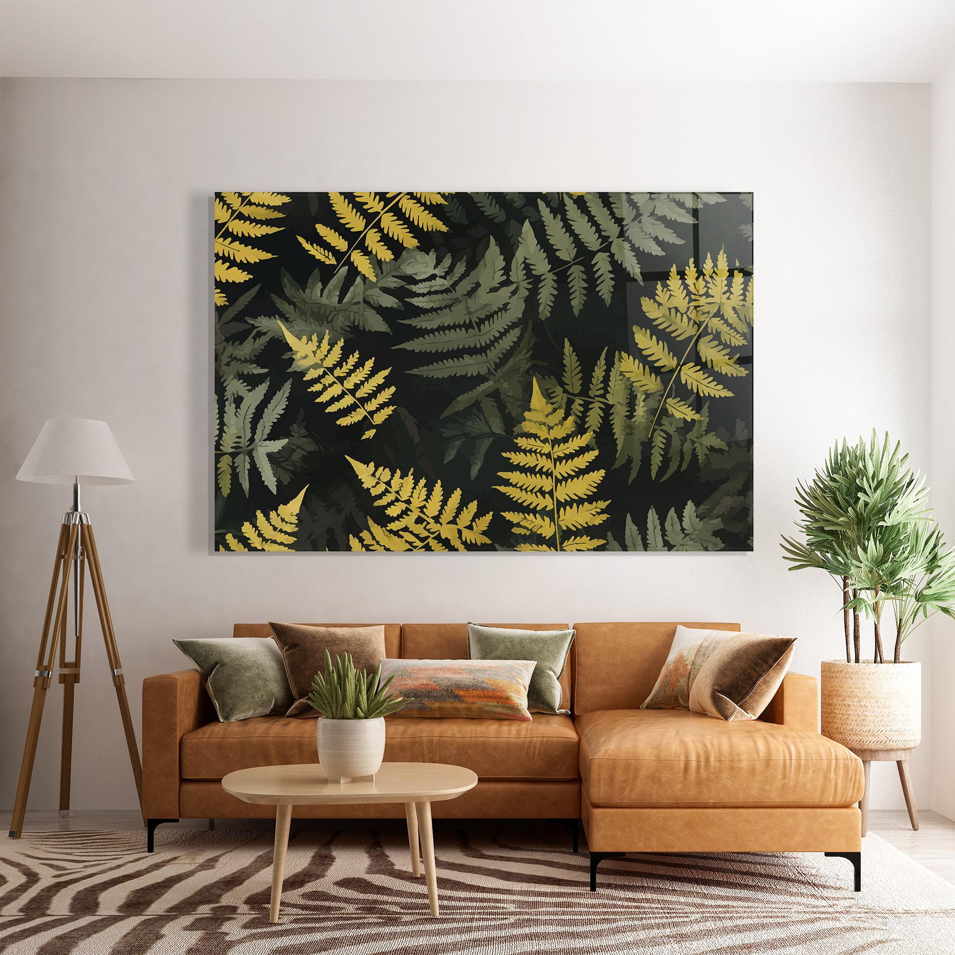 Glasbild Yellow Leaves Forest mockup 7