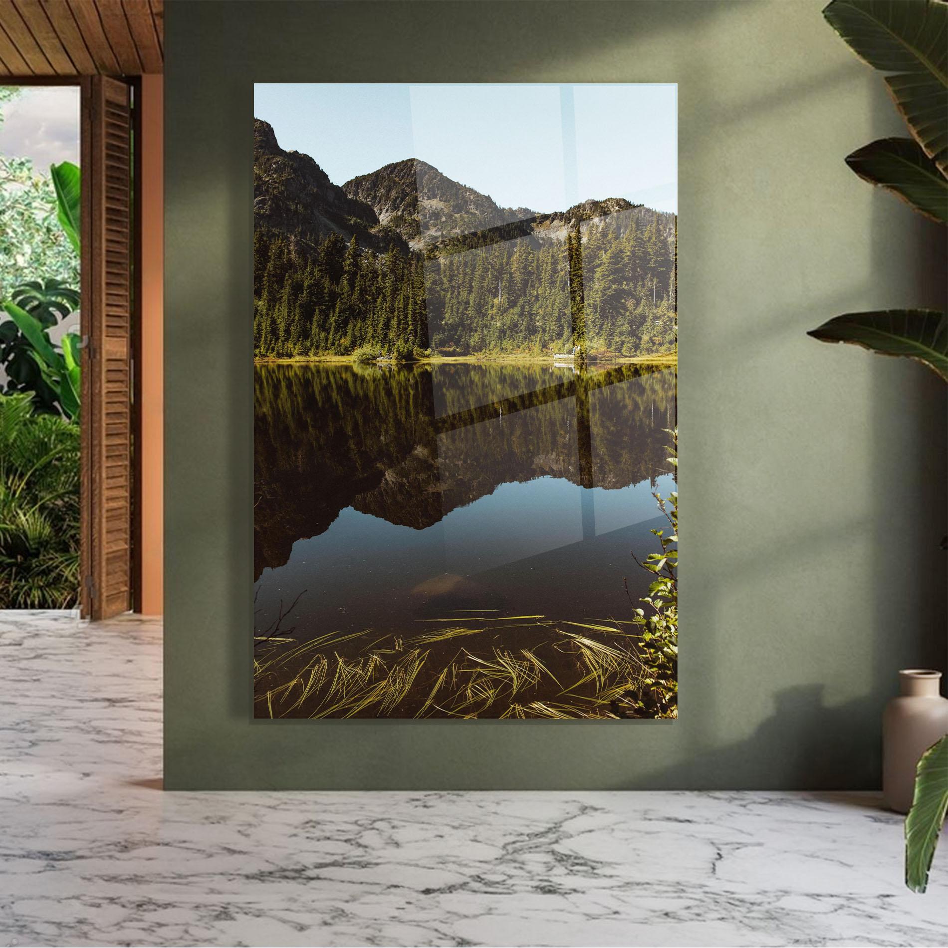 Glasbild Big Lake Mountain mockup 7