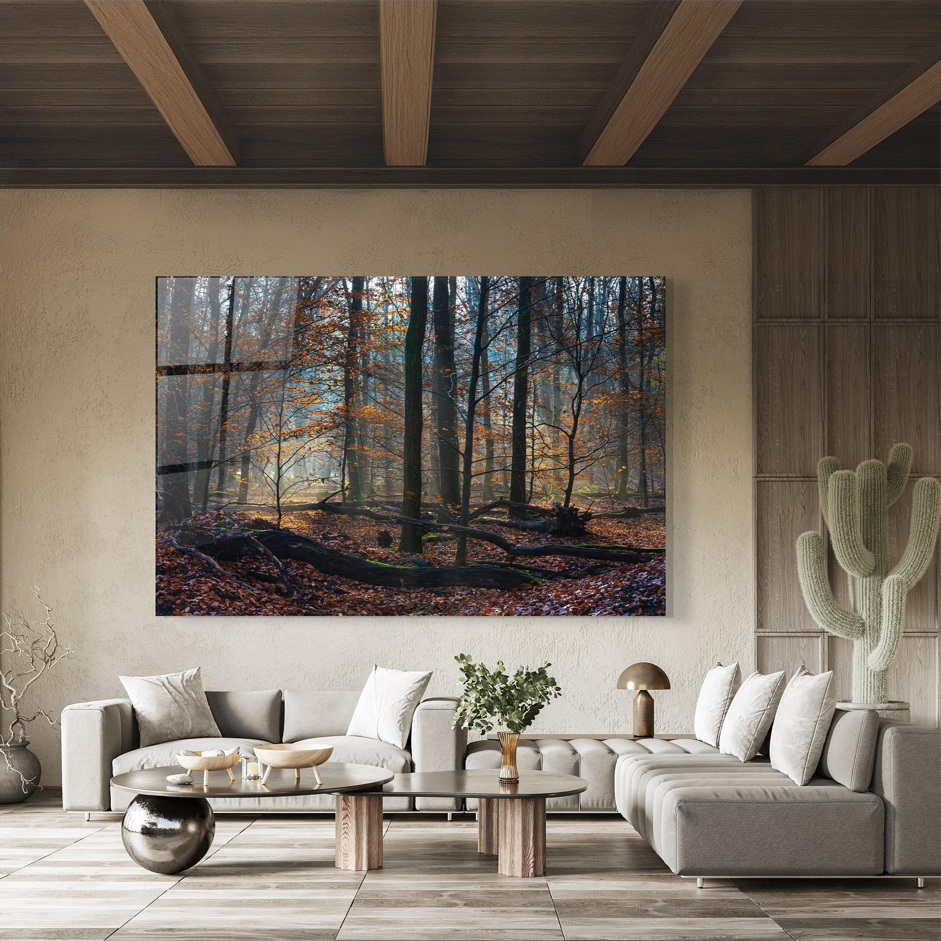 Glasbild Forest Autumn Day mockup 8