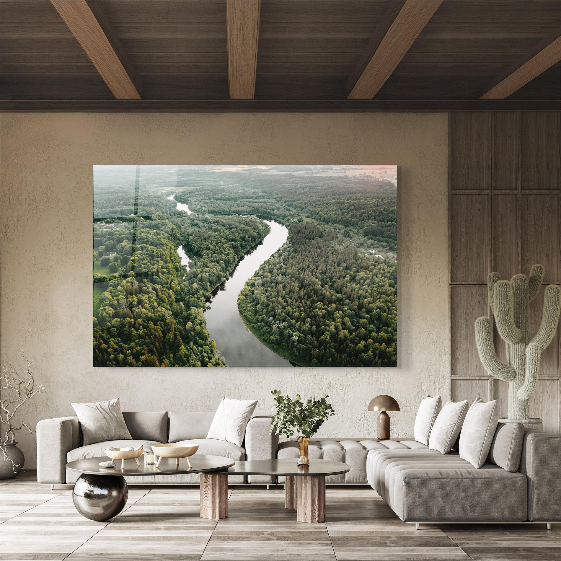 Glasbild Forest Big River mockup 8