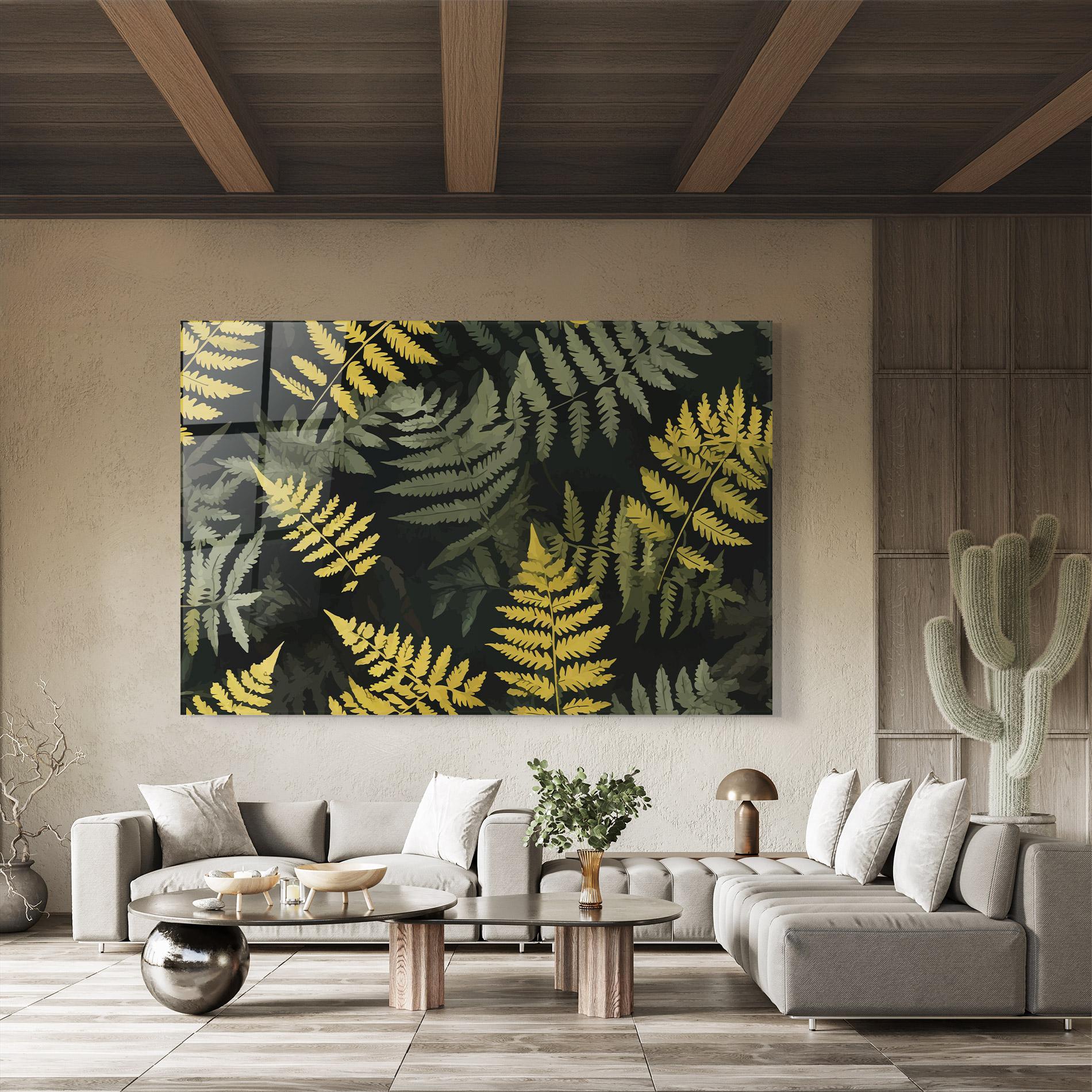 Glasbild Yellow Leaves Forest mockup 8