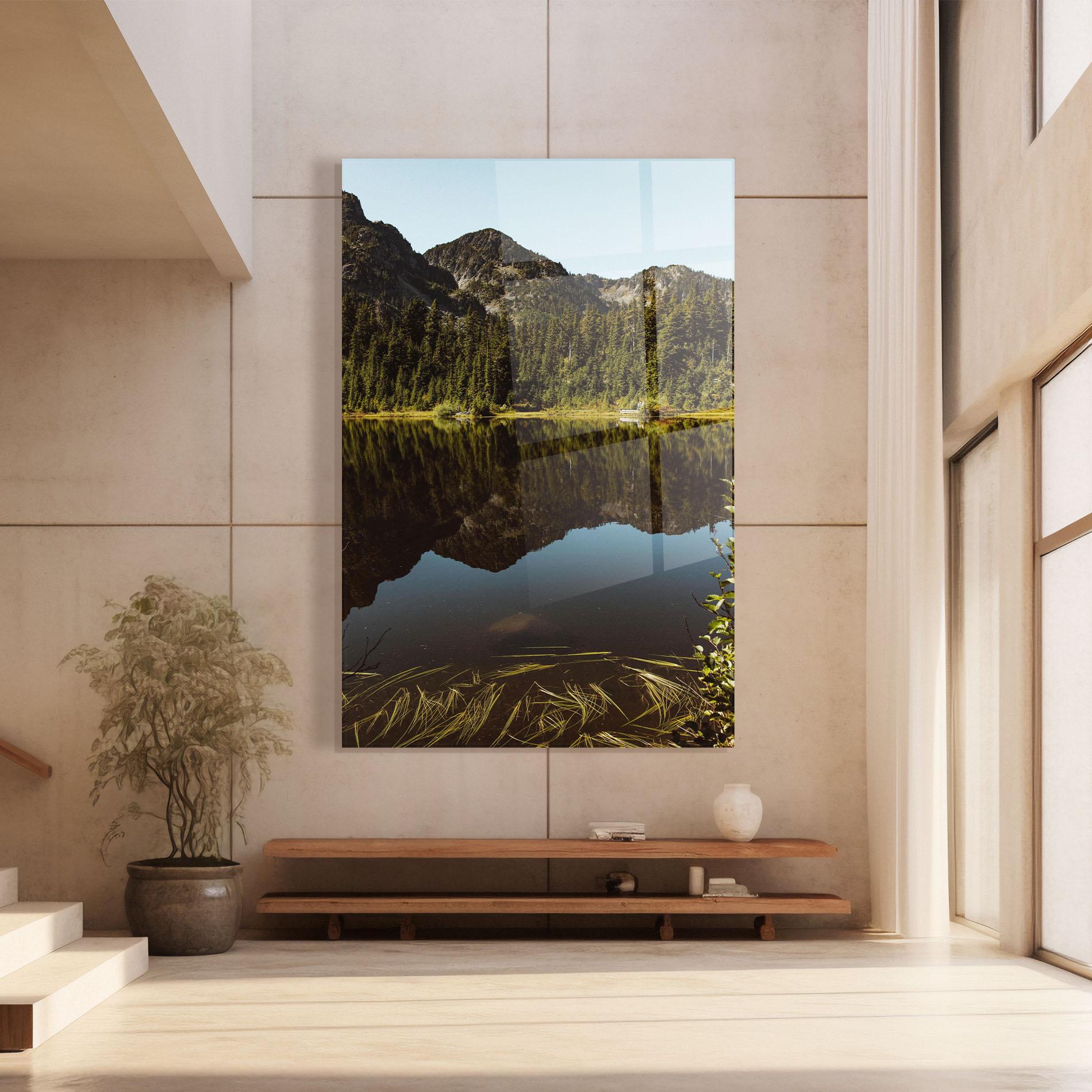 Glasbild Big Lake Mountain mockup 8