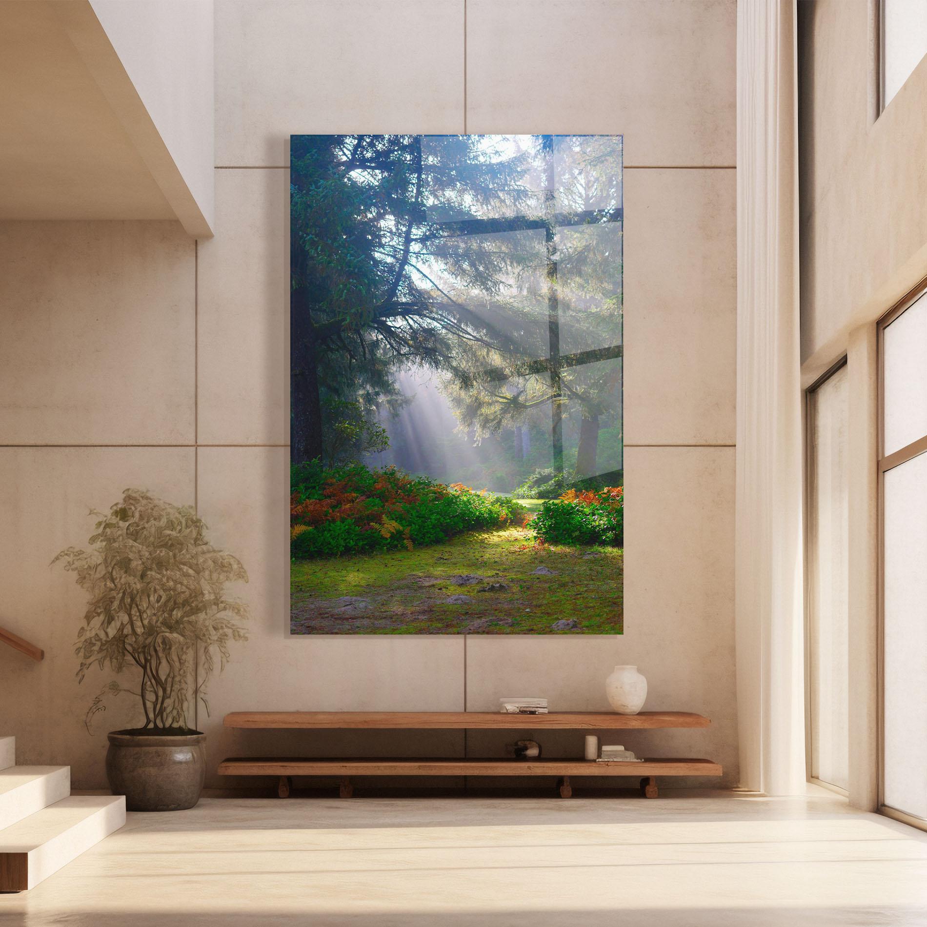 Glasbild Forest Light mockup 8