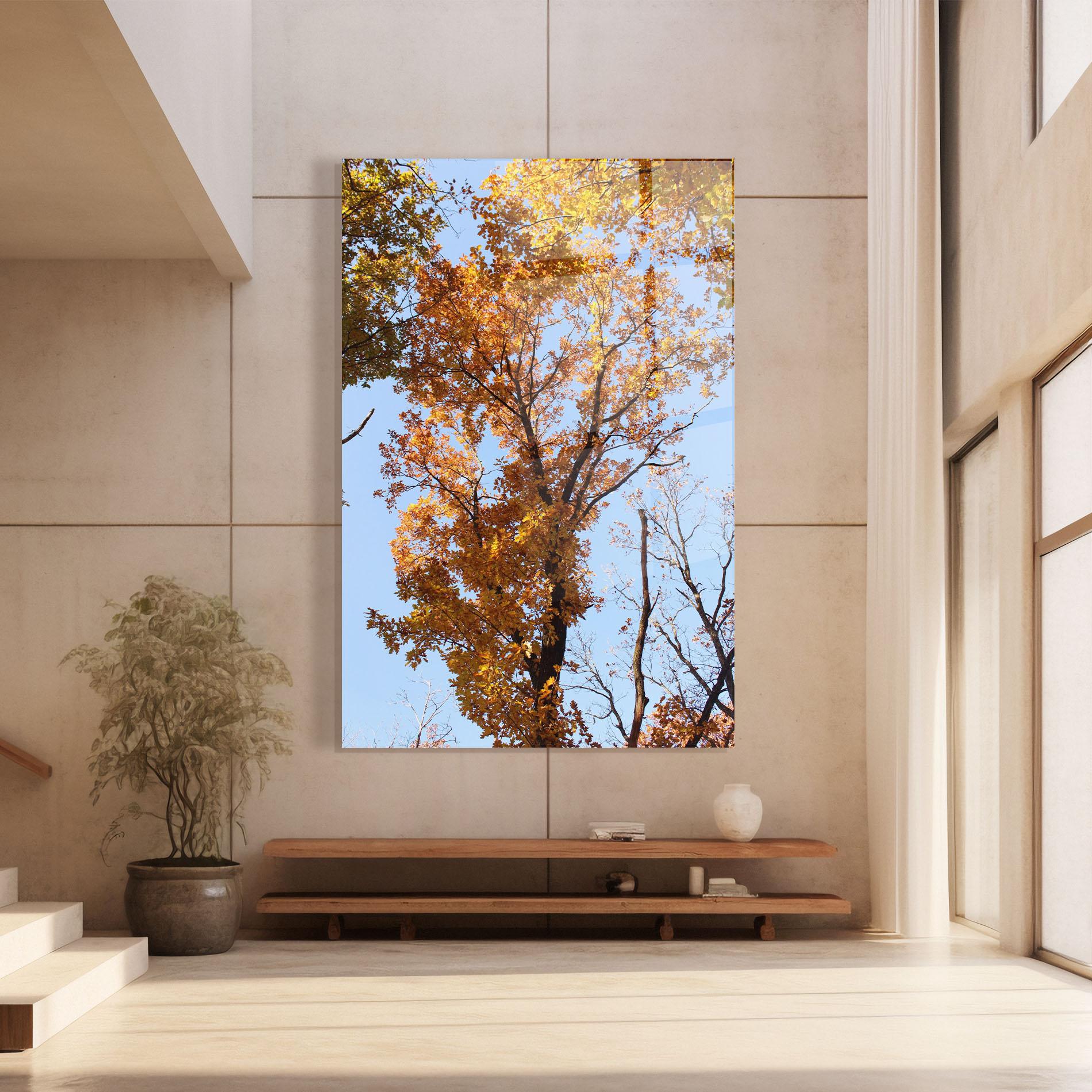 Glasbild Yellow Tree Forest mockup 8