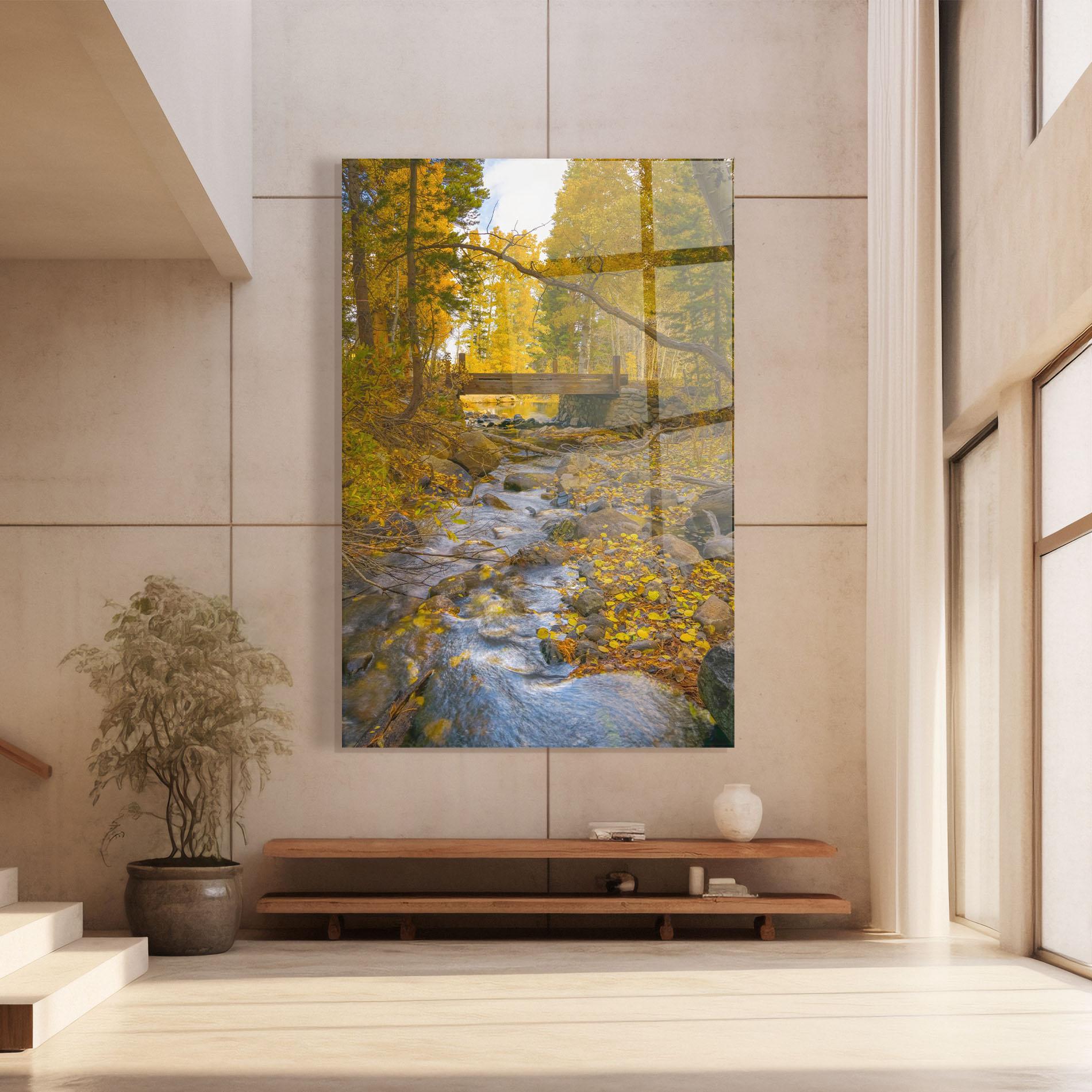 Glasbild Yellow View Forest mockup 8