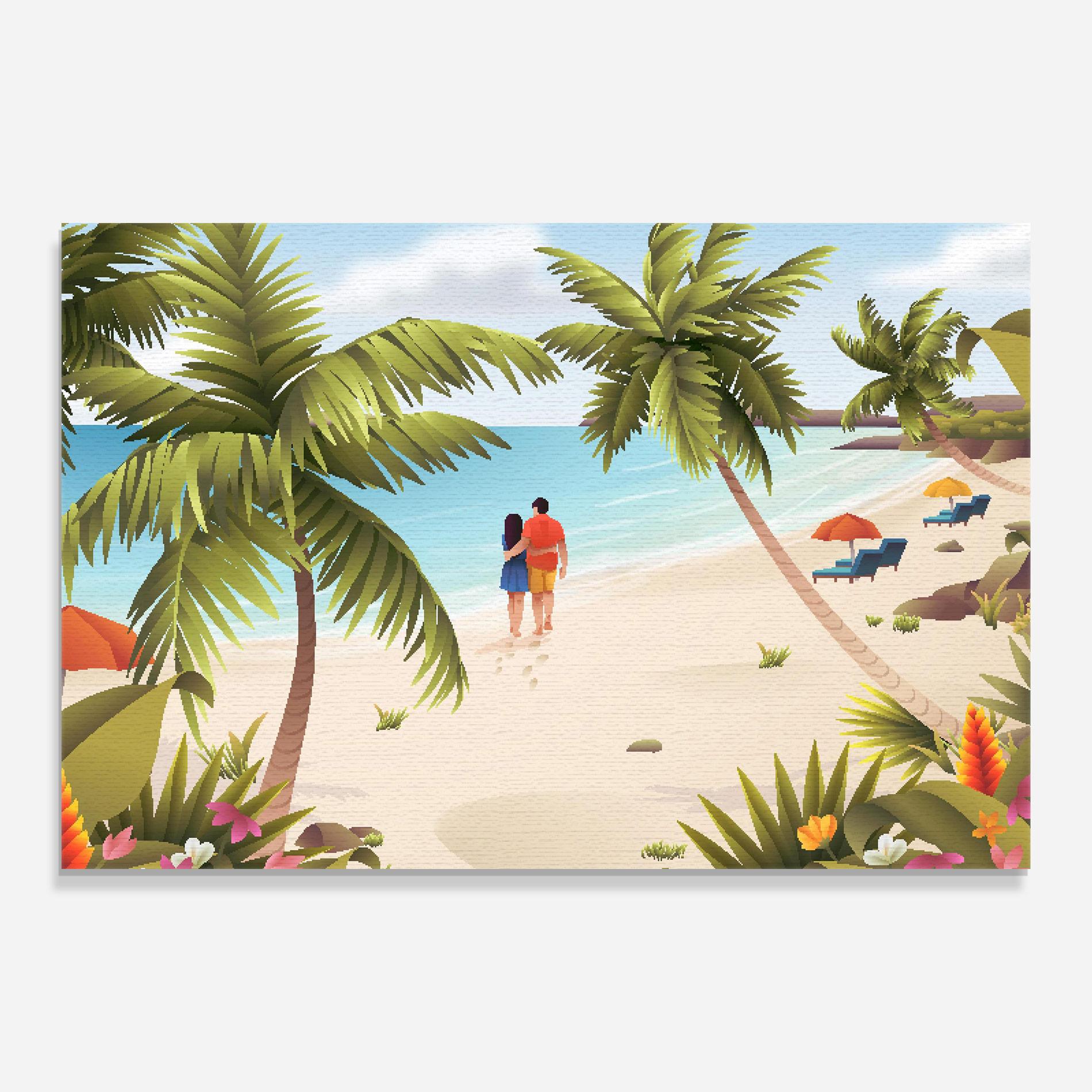 Glasbild Couple Beach mockup 0