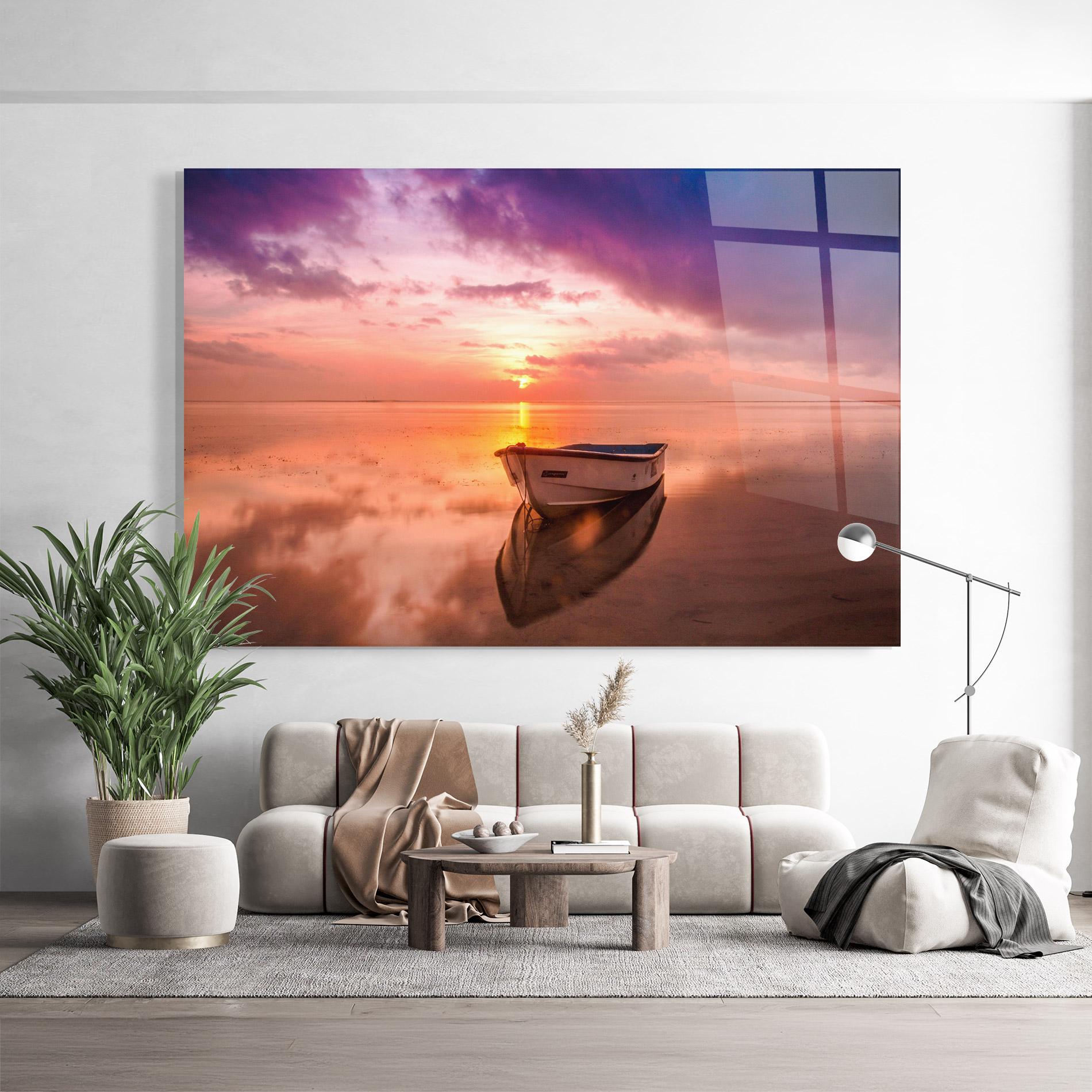 Glasbild Beach Purple View mockup 9